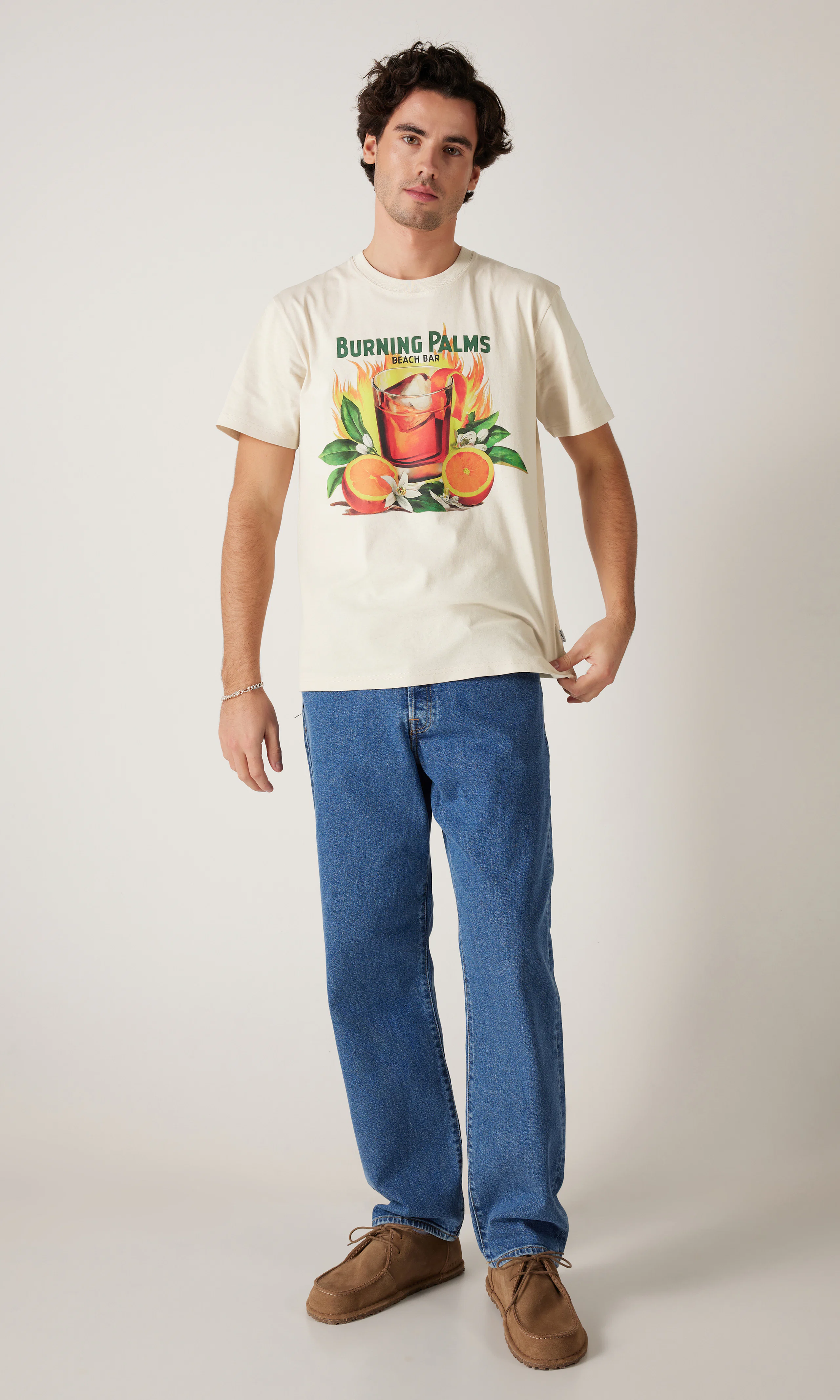 Beach Bar T-Shirt. Front 1. Model.