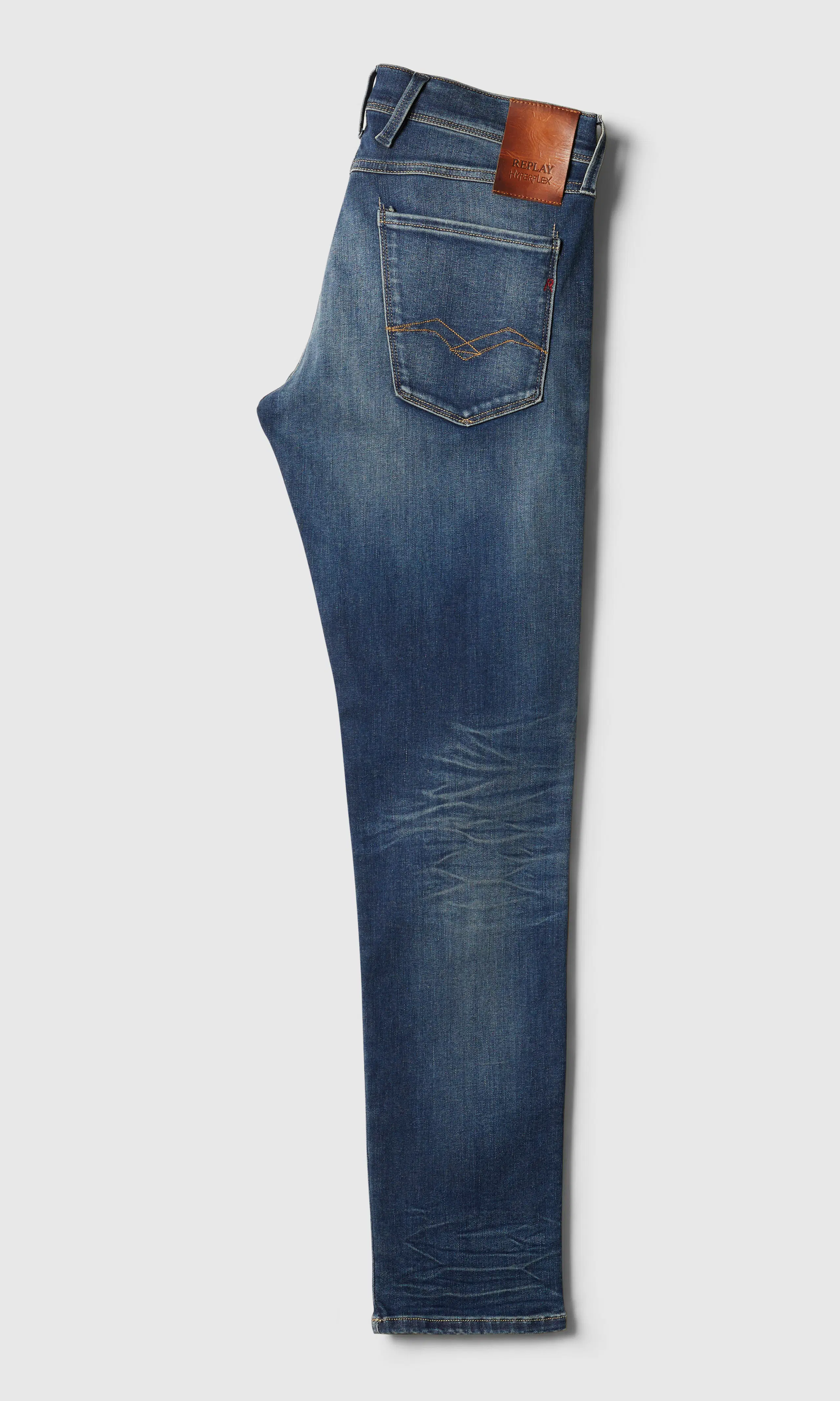 Anbass Hyperflex Medium Blå Jeans. Back. Flat.