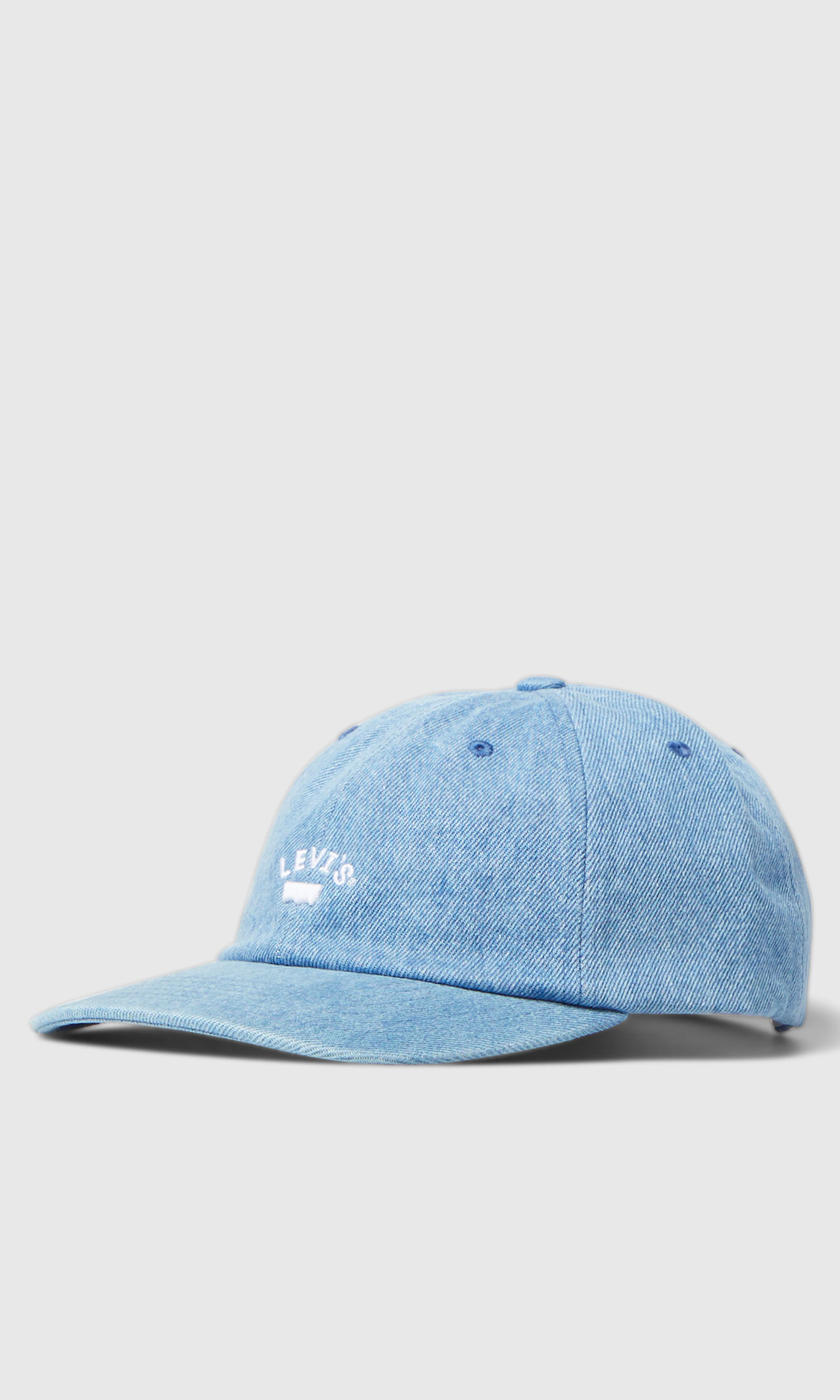 Lazy Girl Logo Ljusblå Denim Cap. Front. Flat.