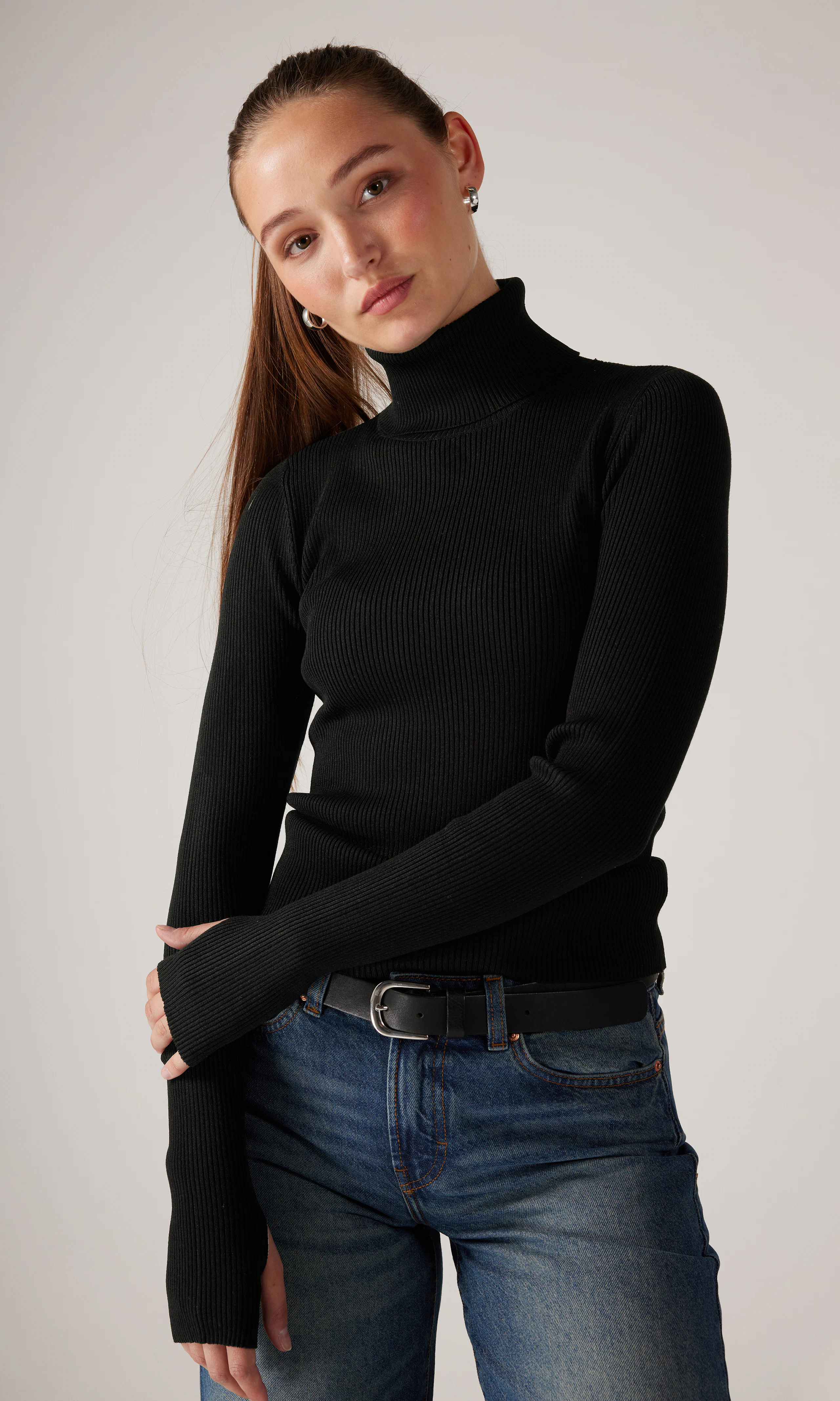 Turtle Long Sleeve. Front. Model.