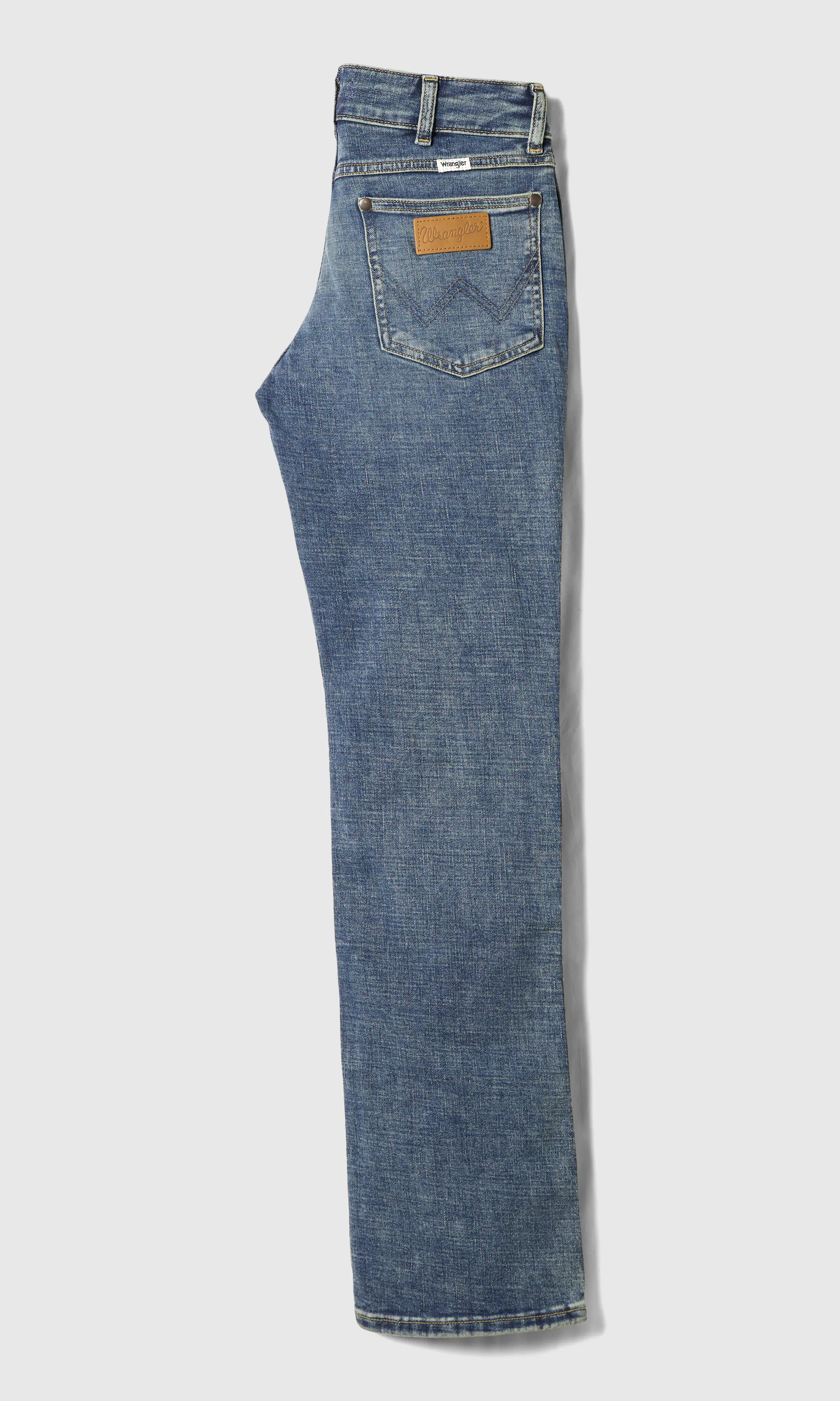 Low Rise Bold Boot Jeans. Back. Flat.