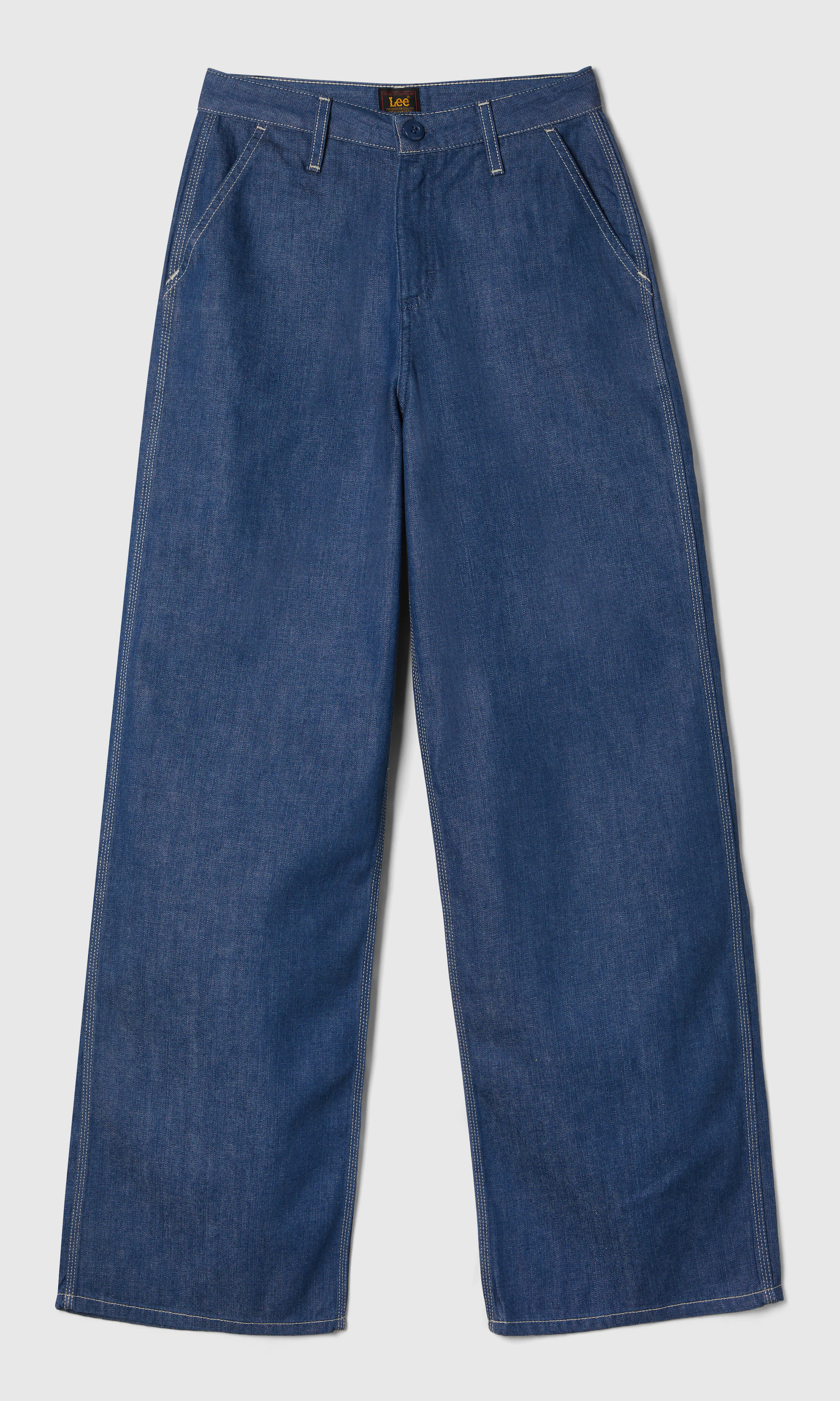 Flap Pocket Stella Mörkblå Jeans. Front. Flat.
