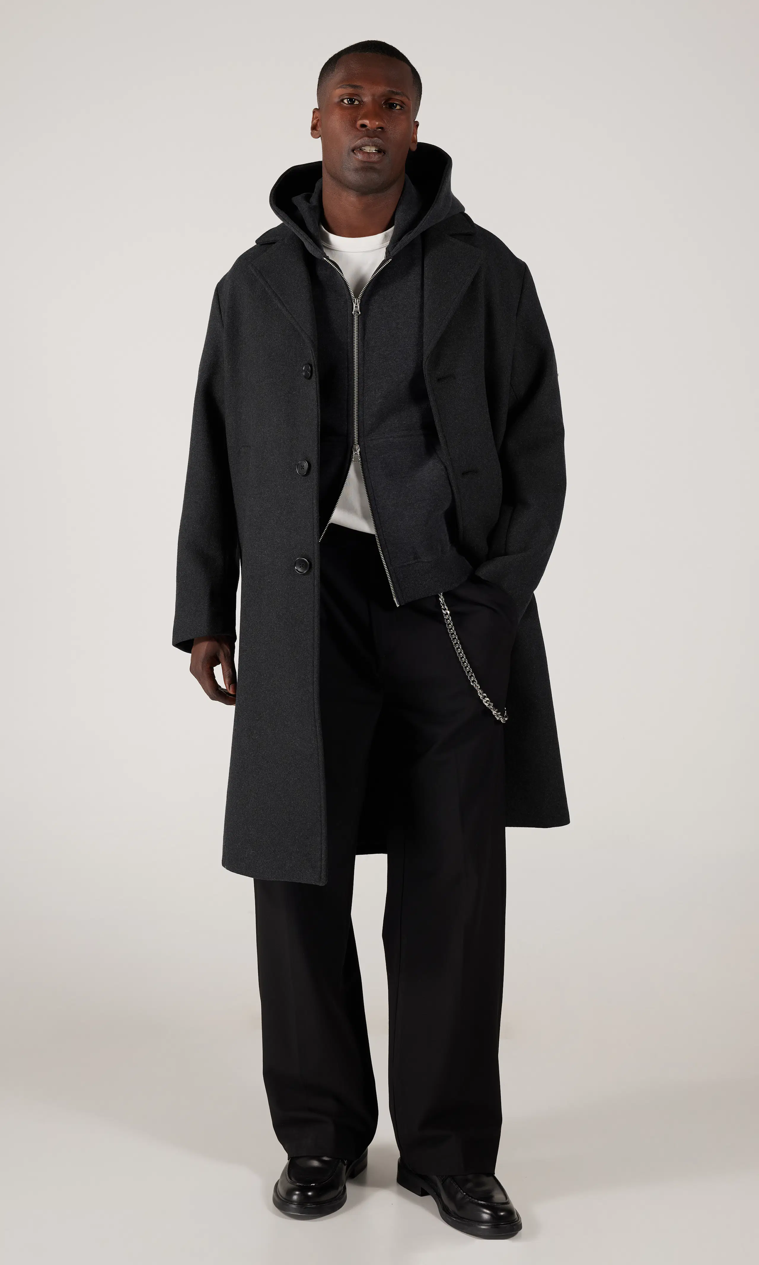 Wool Frakk. Front. Model.