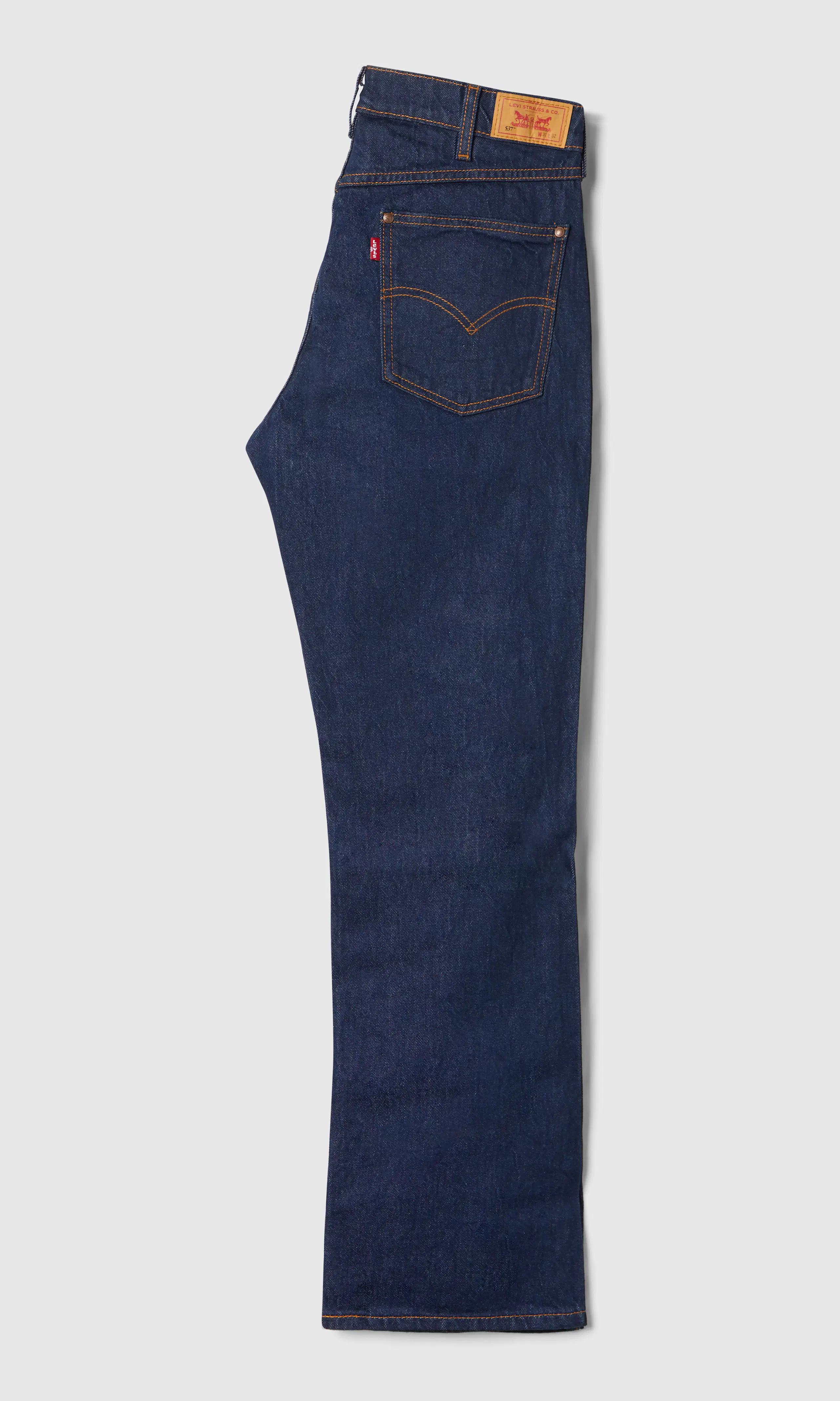 537™ Western Bootcut Mörkblå Jeans. Back. Flat.