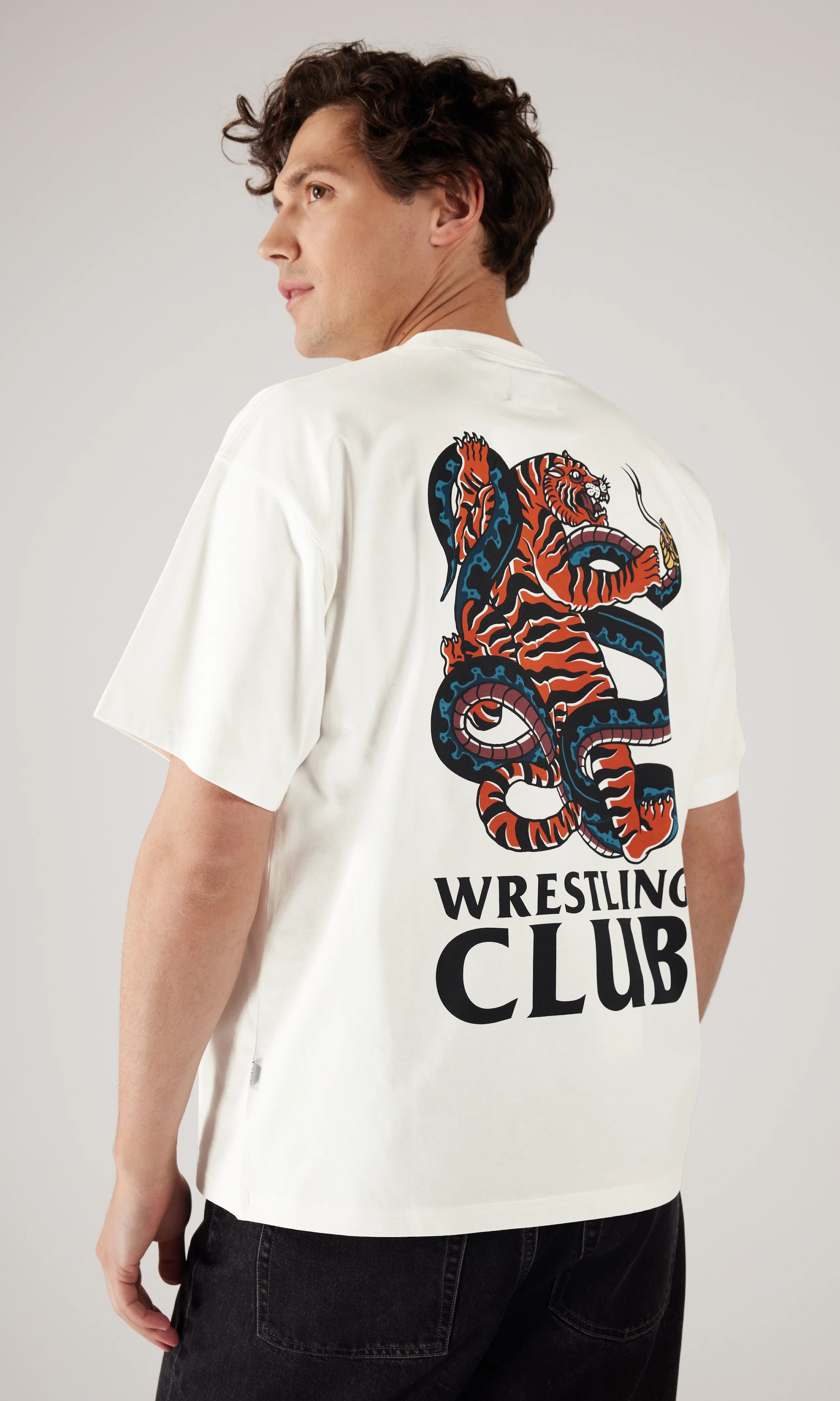 Wrestling T-Shirt. Back. Model.