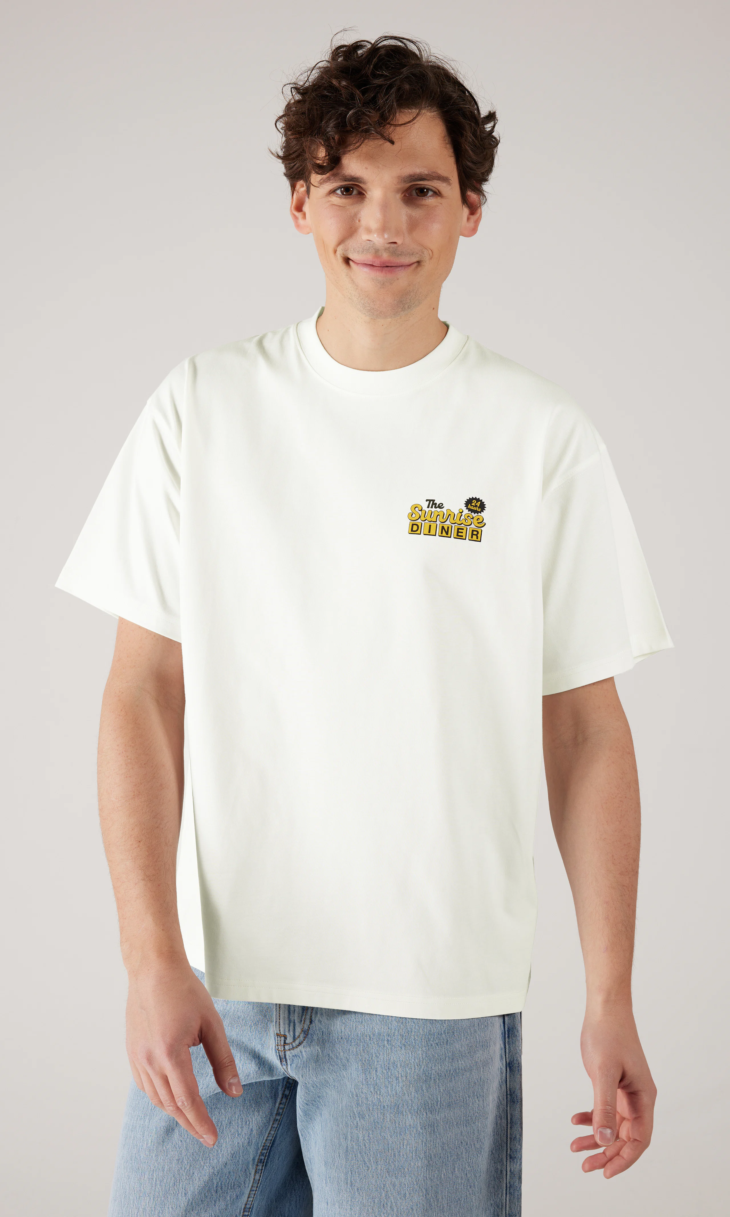 Diner T-Shirt. Front. Model.