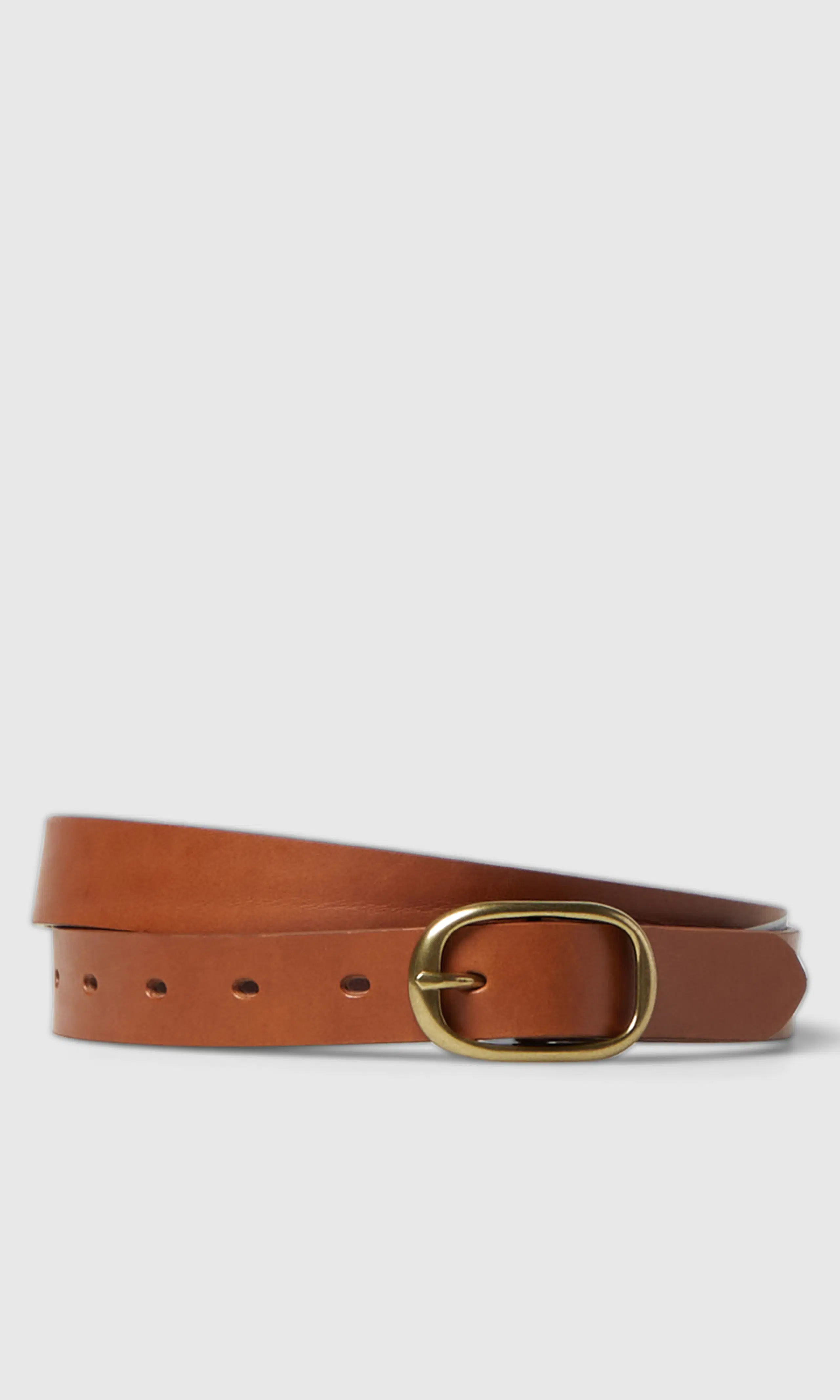 Charlie Brunt Skinnbelte. Front. Flat.