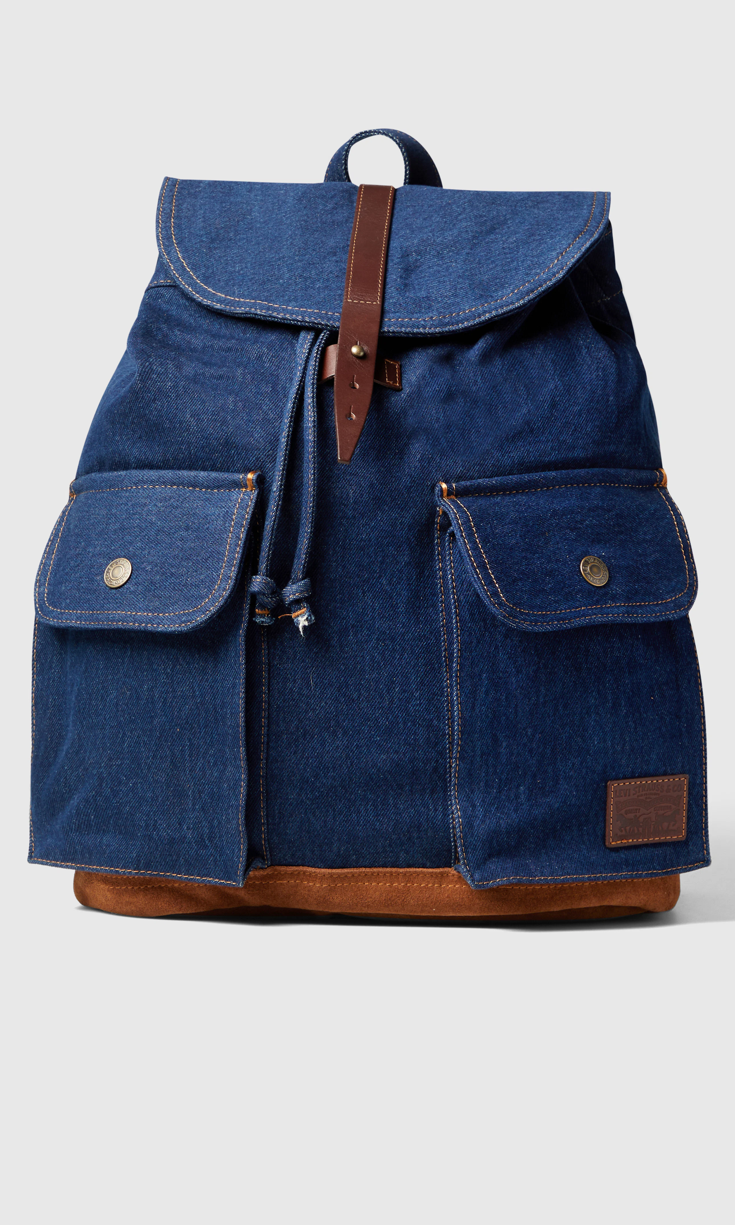 Heritage Rucksack Denim 25L Ryggsekk. Front. Flat.