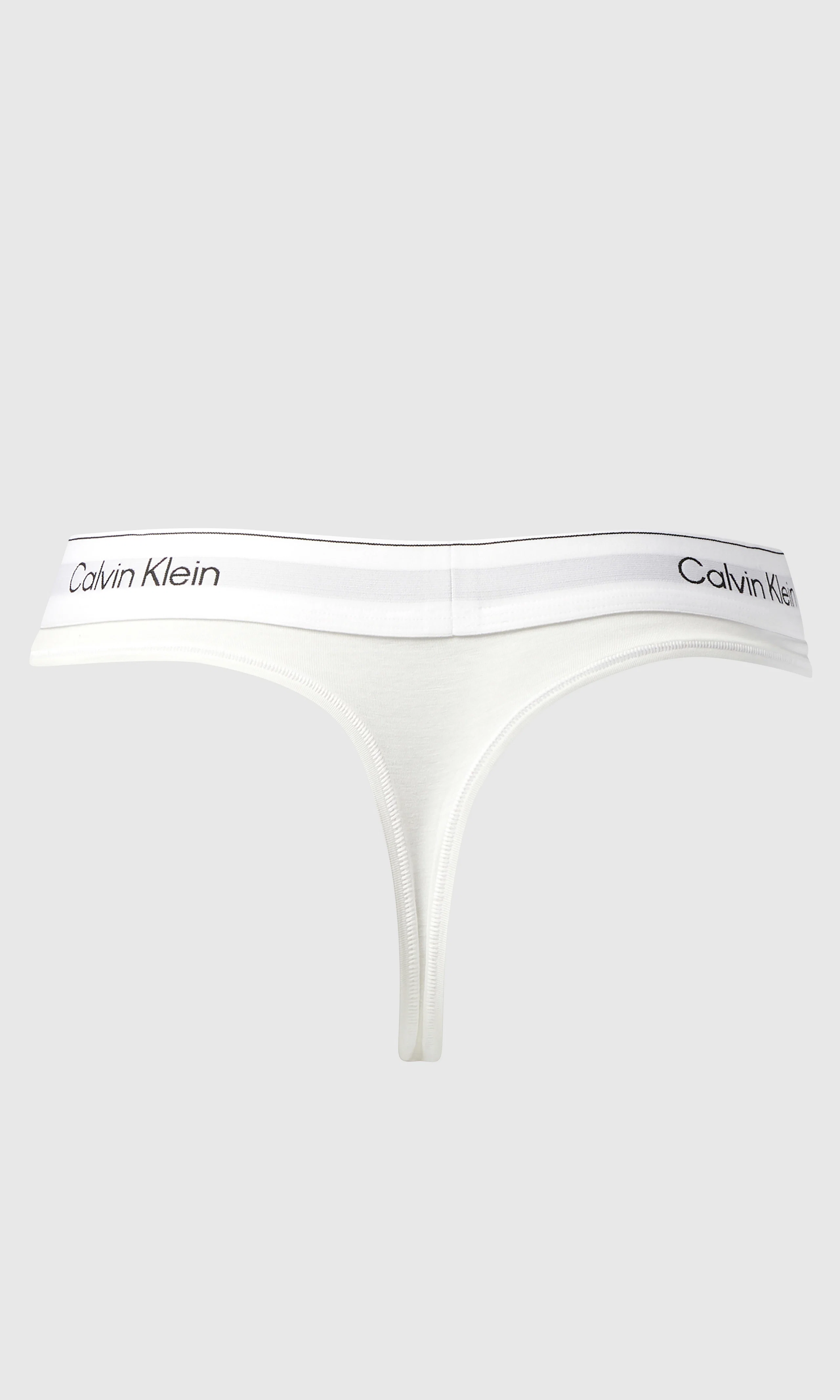 Icon Cotton Modal Hvit Stringtruse. Back. Flat.