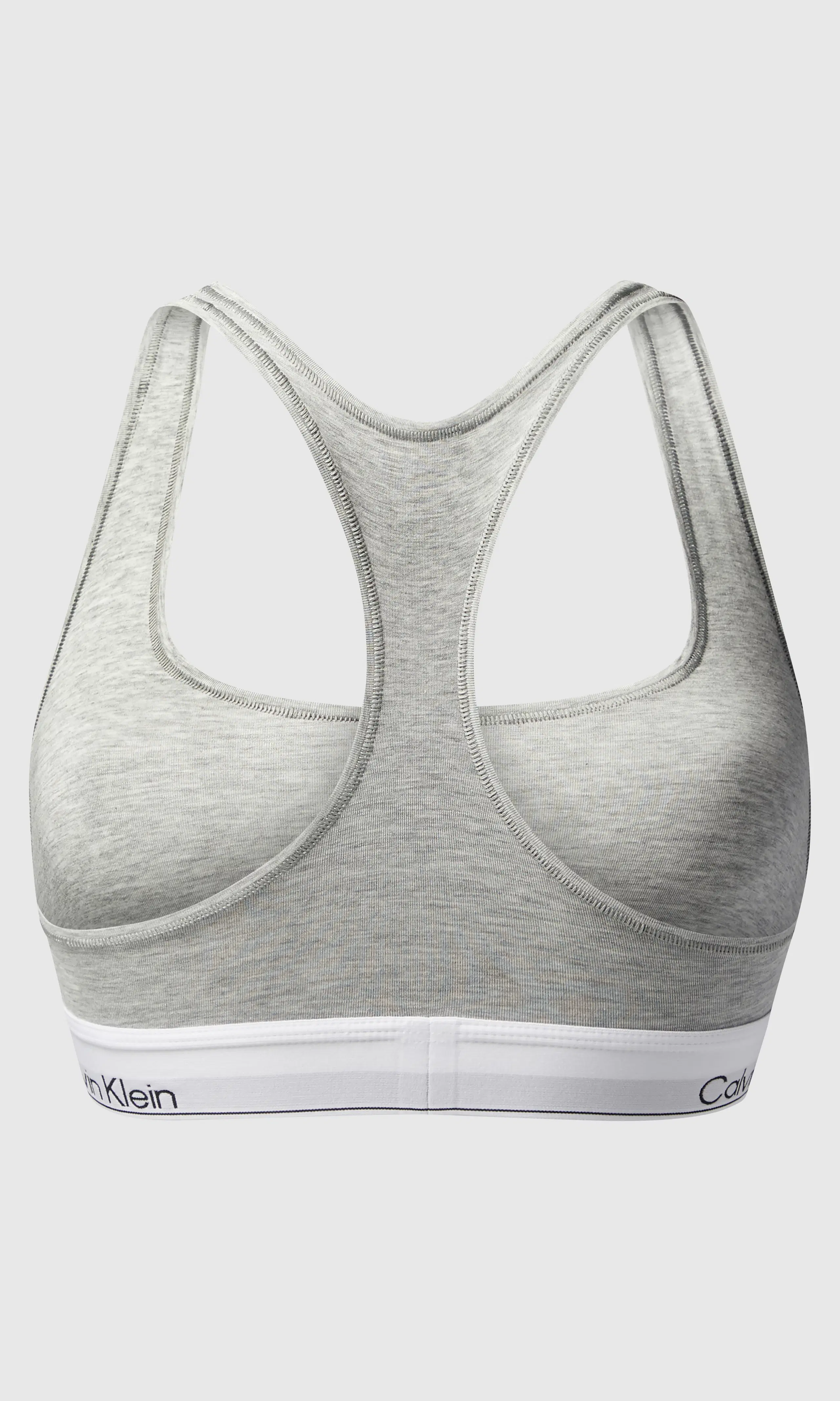 Unlined Bralette Grå BH. Back. Flat.