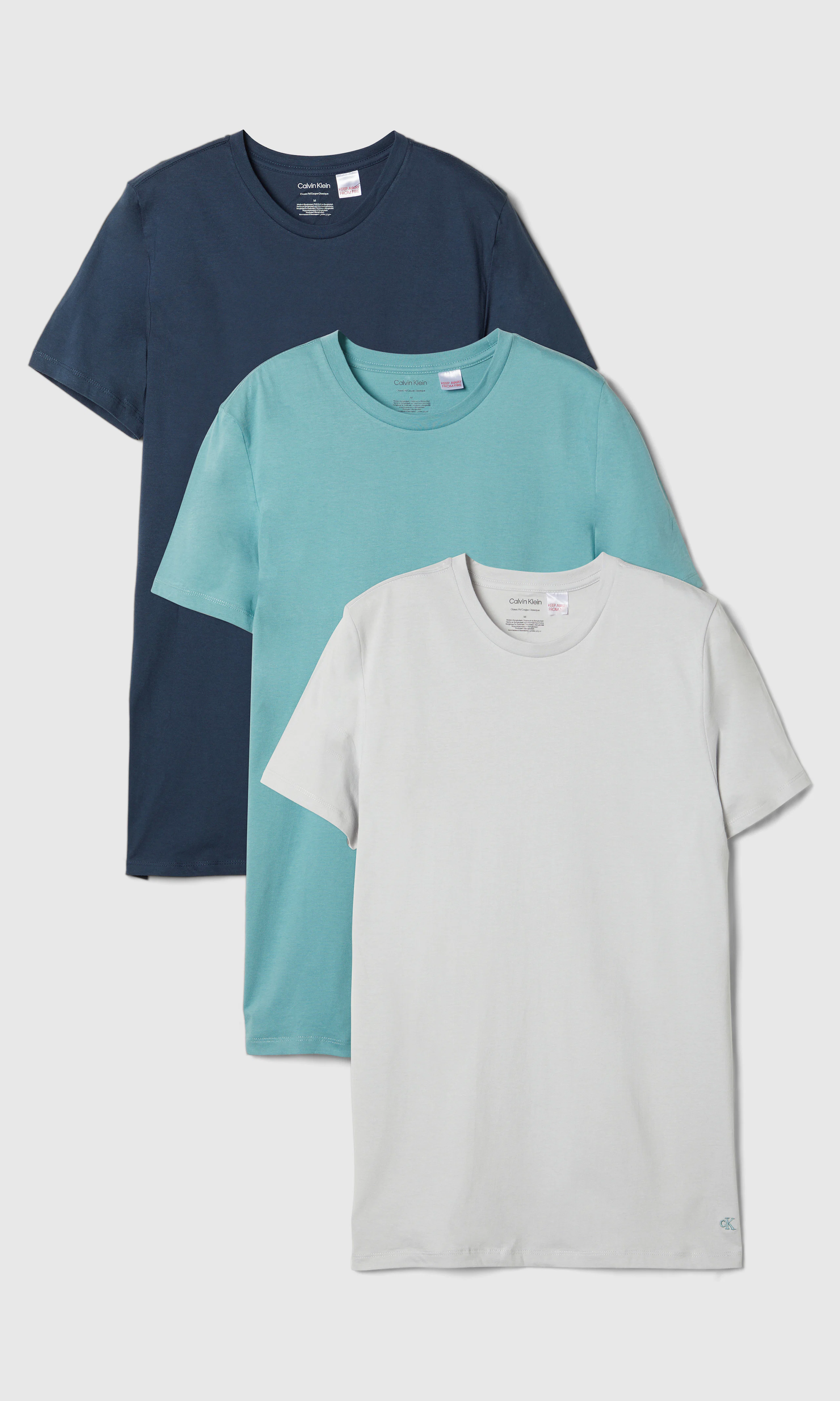 3-Pack Crewneck Multi T-Shirt. Front. Flat.