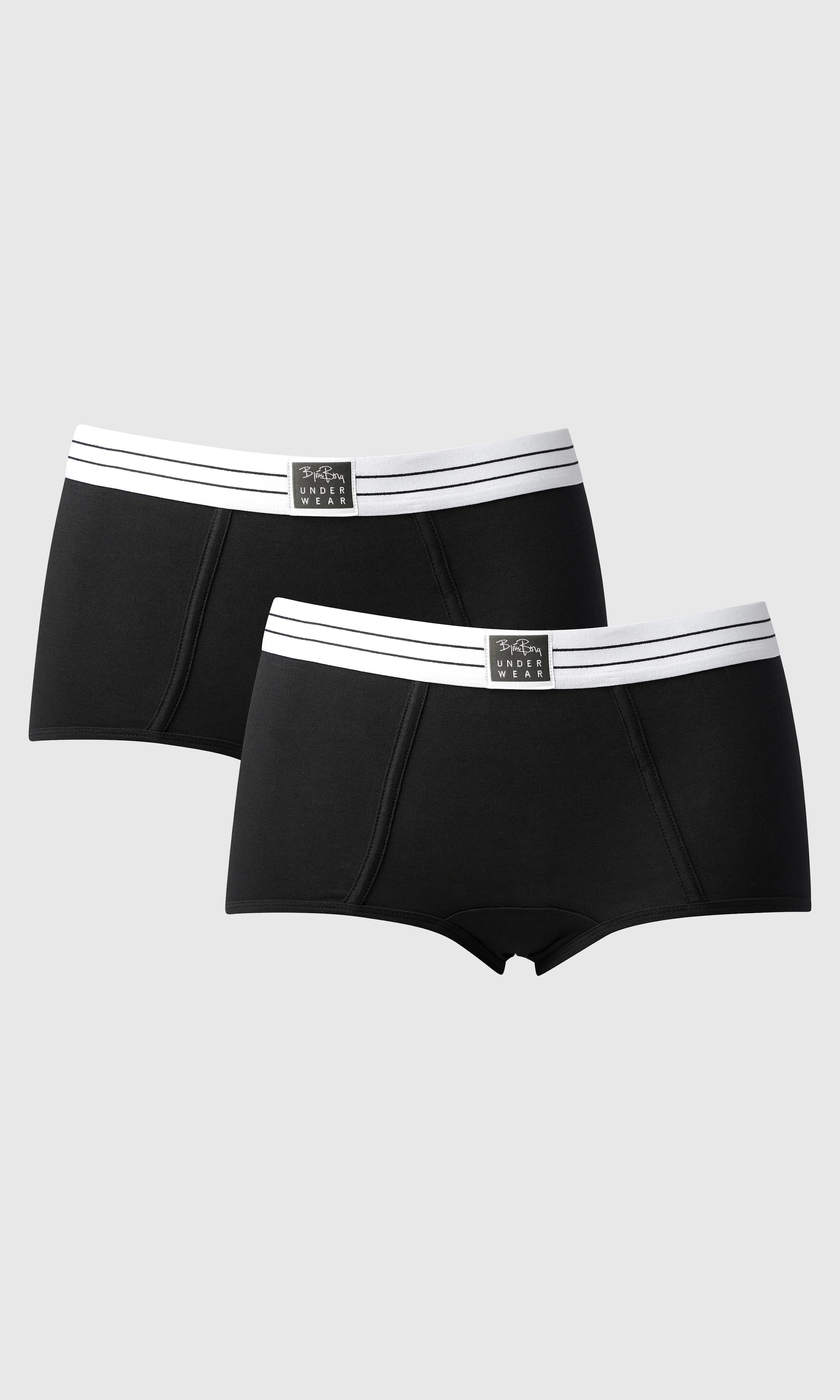 2-Pack Original Svarta Boxershorts. Front. Flat.