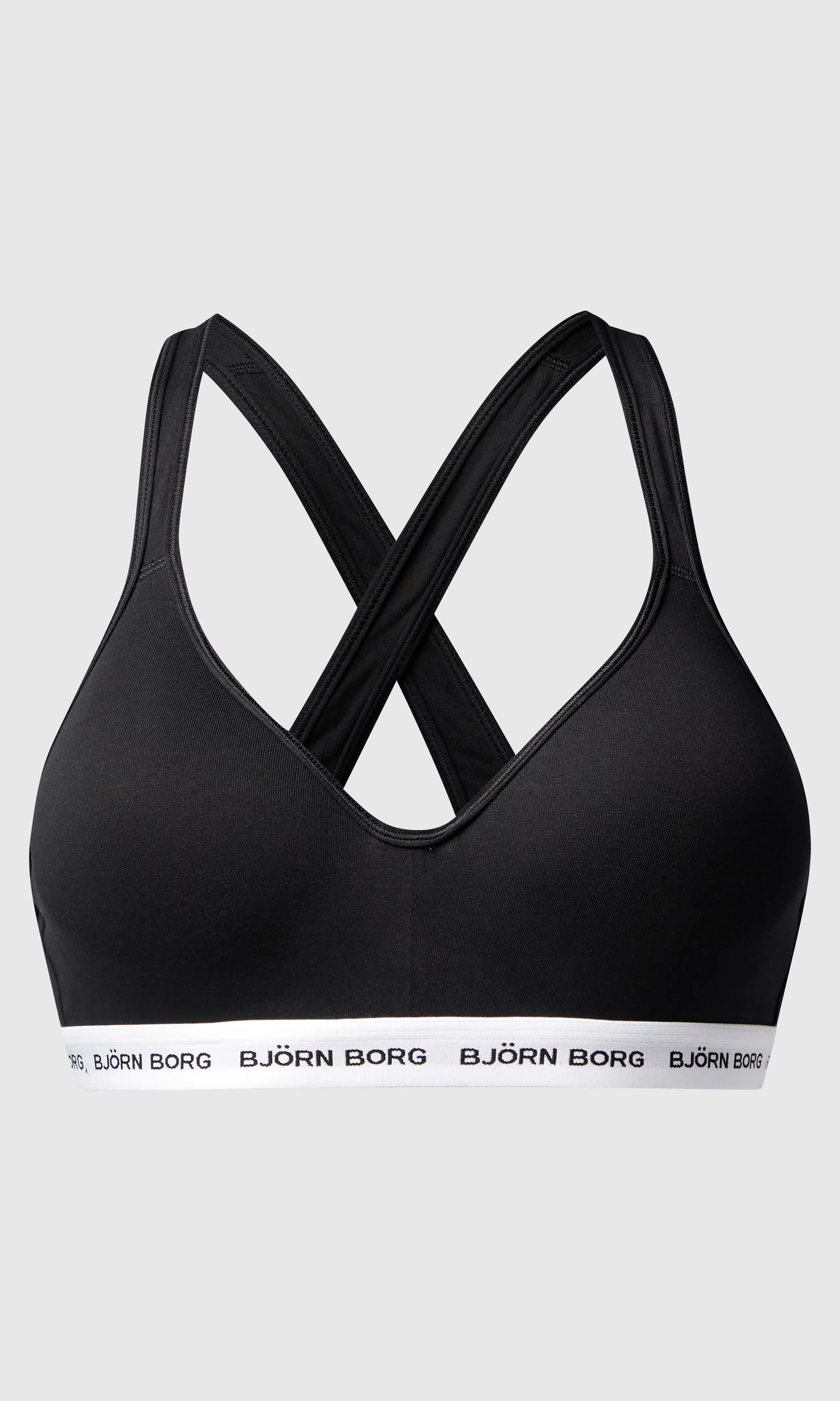 Logo Bralette Svart BH. Front. Flat.