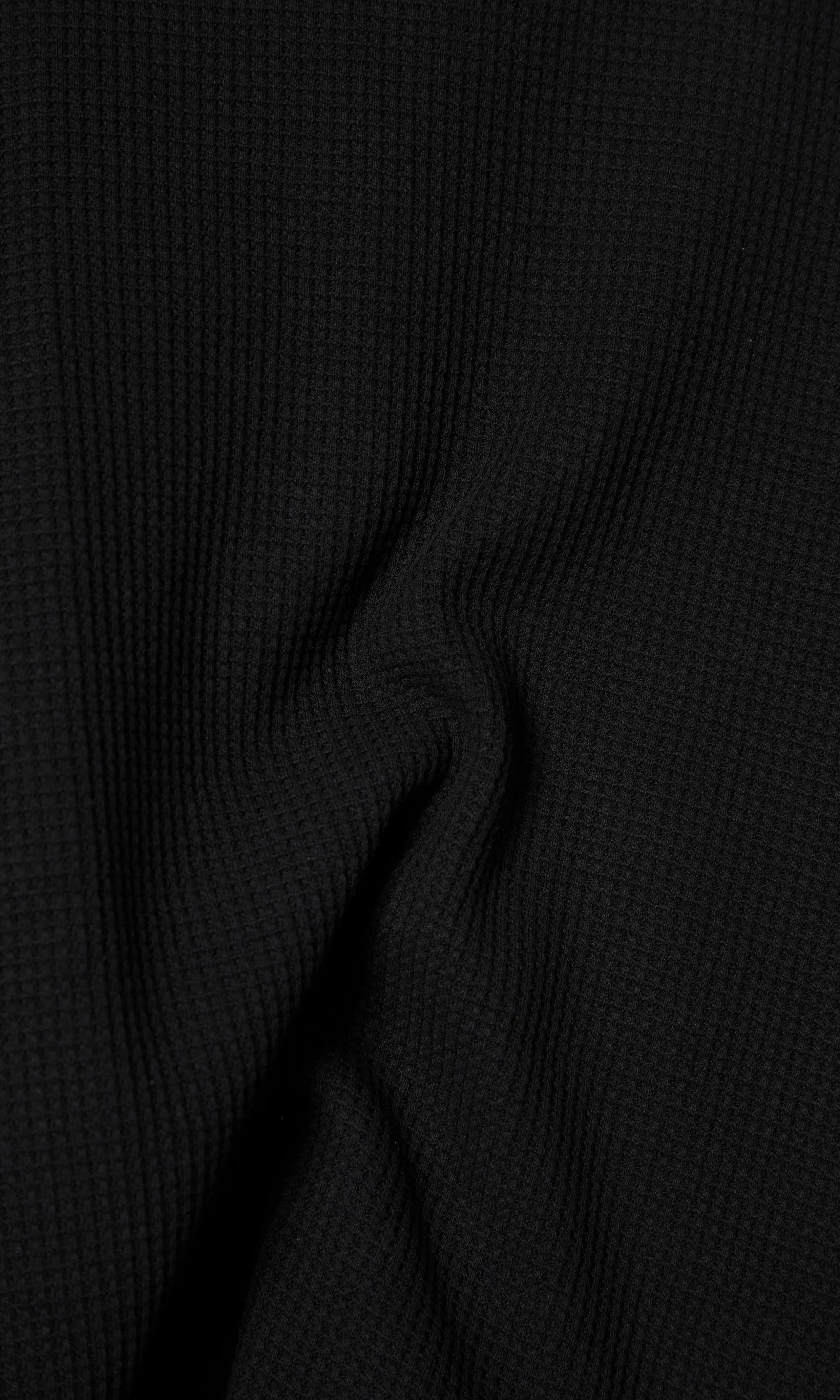 Waffle Long Sleeve Genser. Detail 1. Flat.