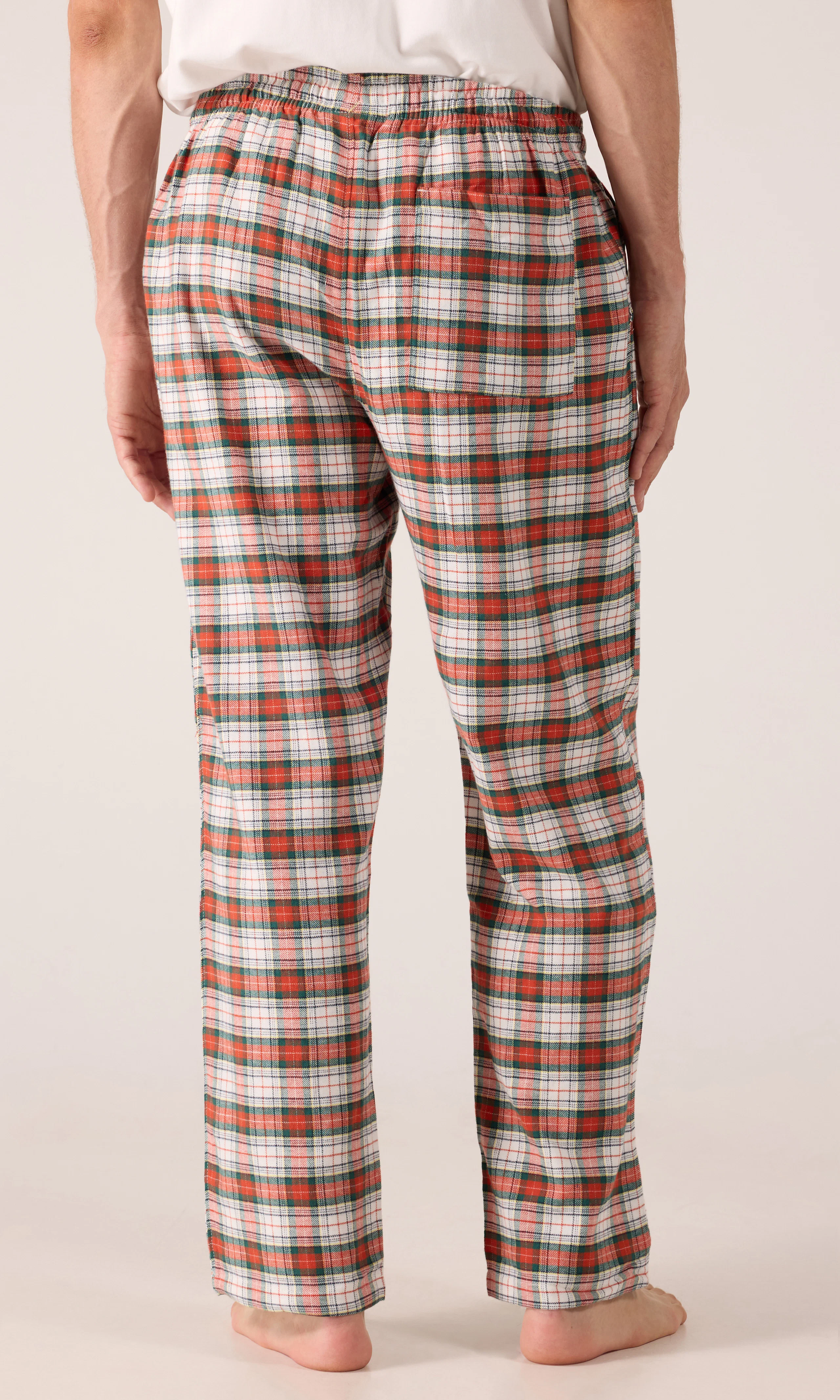 PJ Flannell Pyjamahousut. Back. Model.