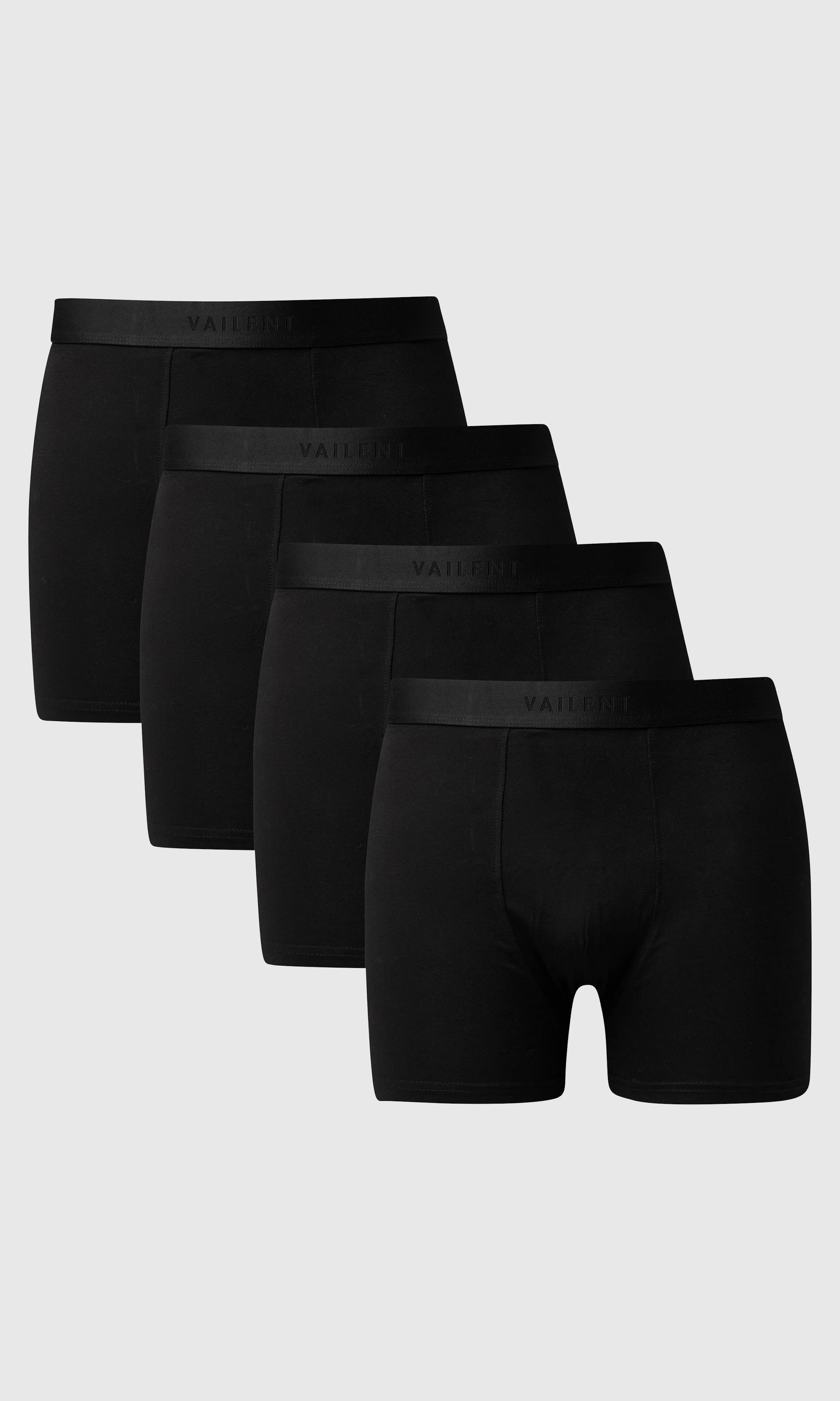 4-Pack Svart Boxershorts. Front. Flat.