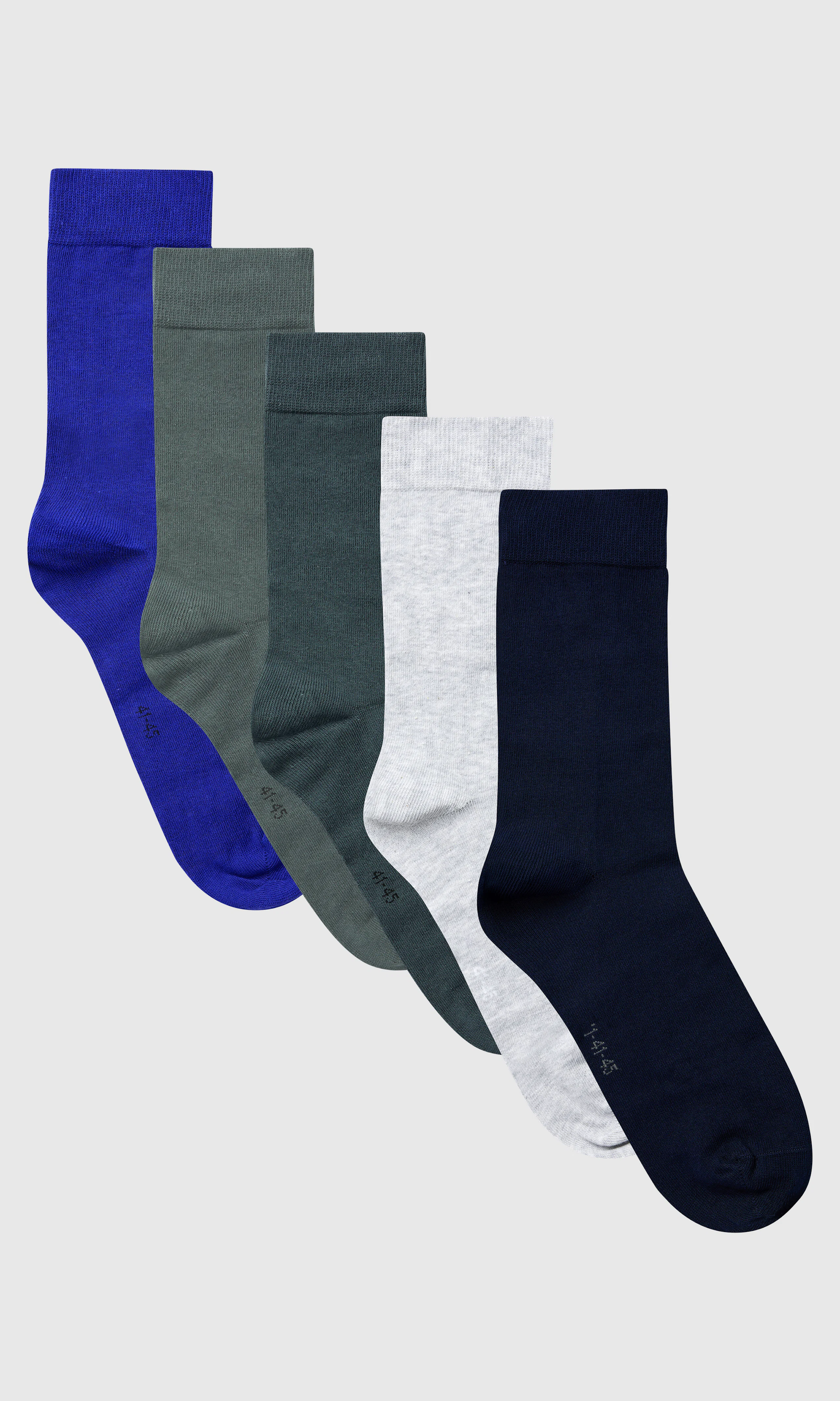 5-Pack Essential Crew Multi Strumpor. Front. Flat.