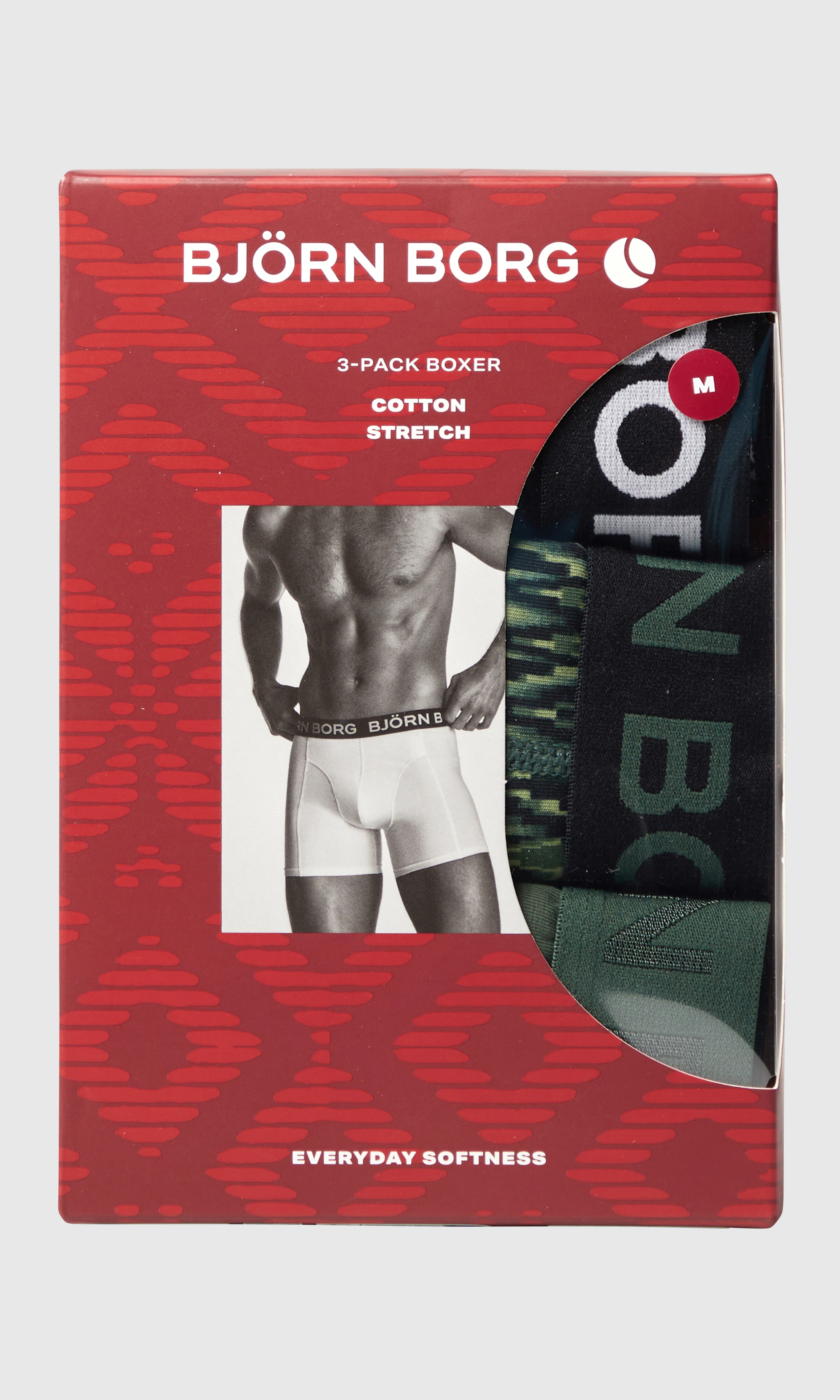 3-Pack Cotton Stretch Bokserit. Detail 1. Flat.