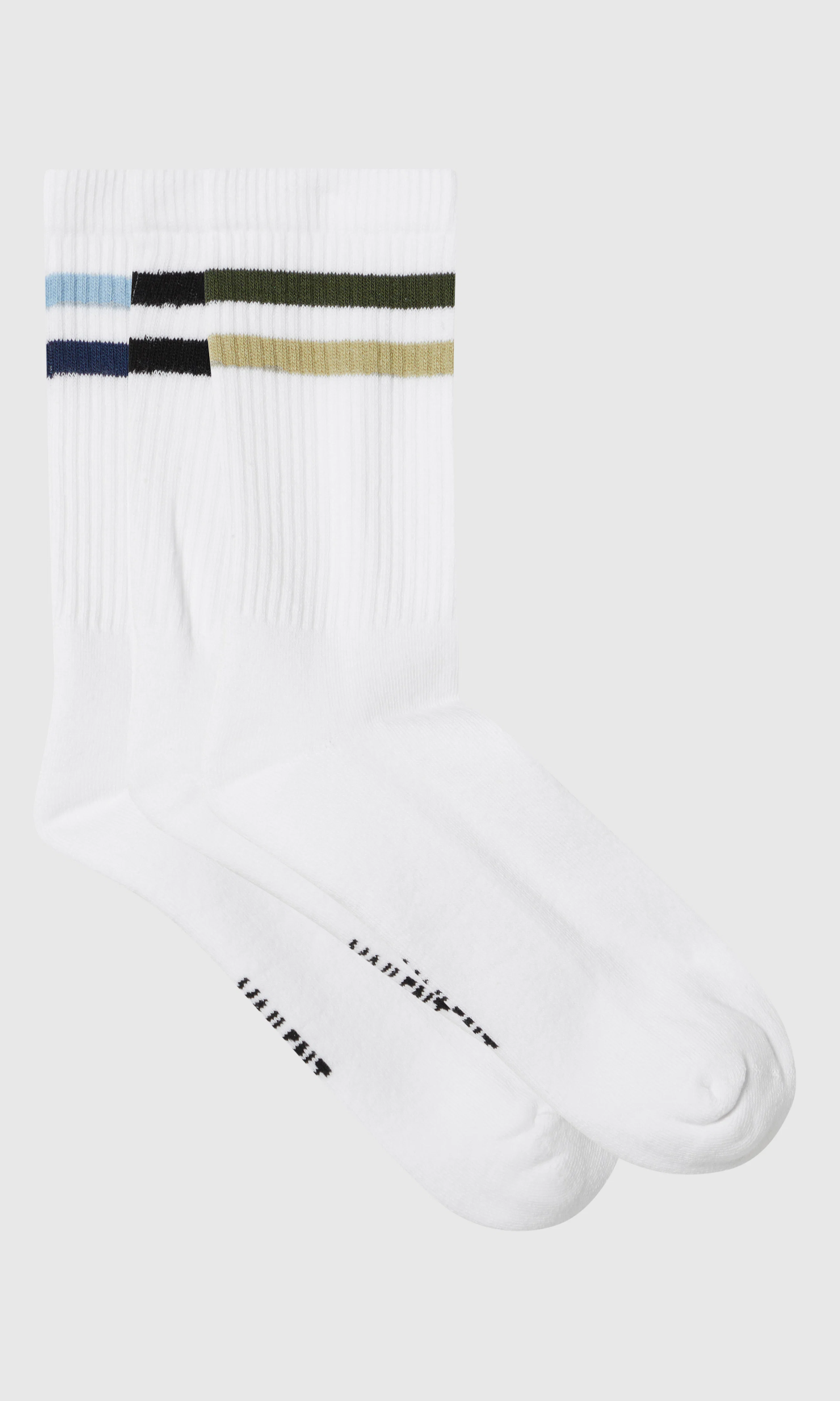 3-Pack Two Stripe Sokker. Front. Flat.