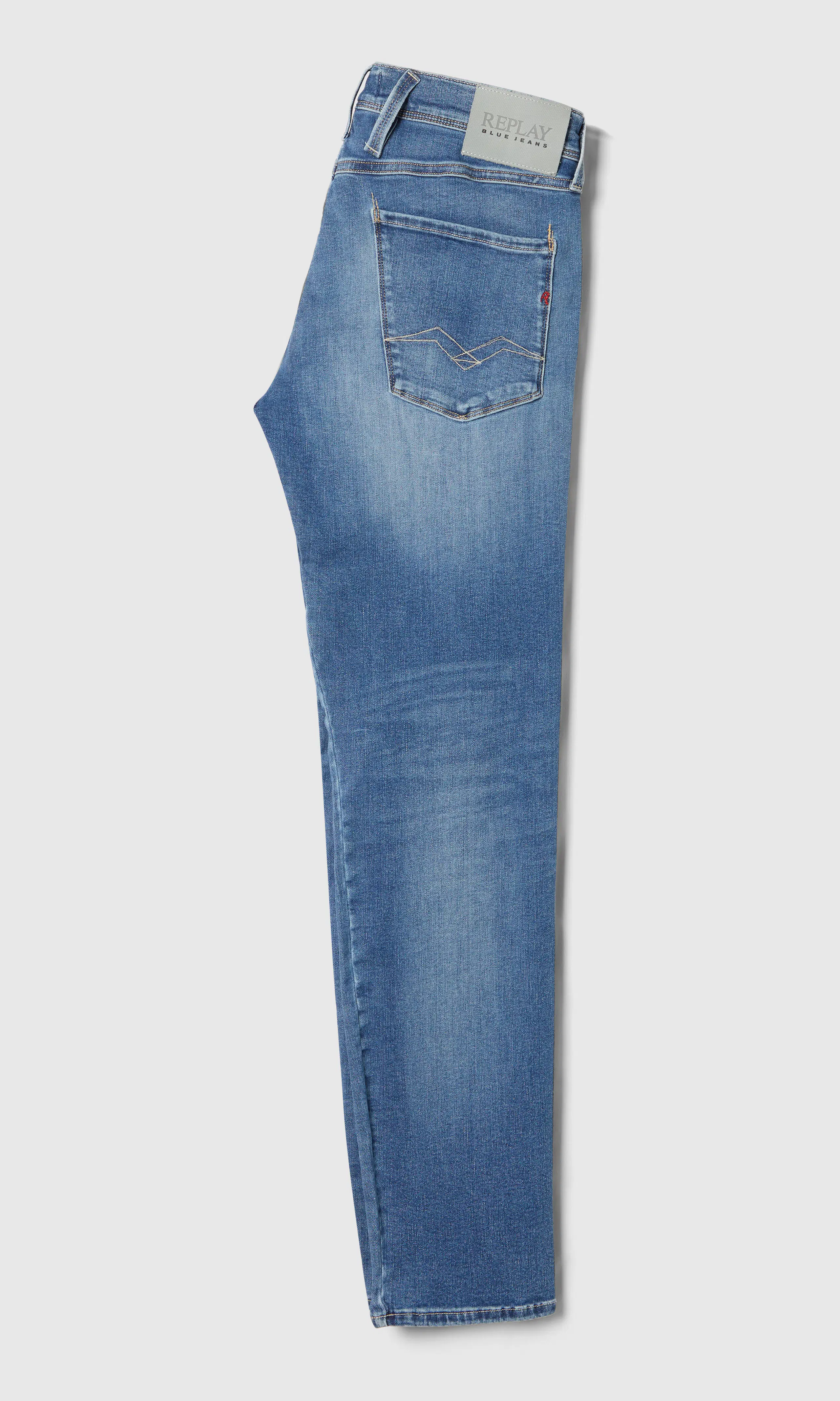 Anbass Hyperflex Medium Blå Jeans. Back. Flat.