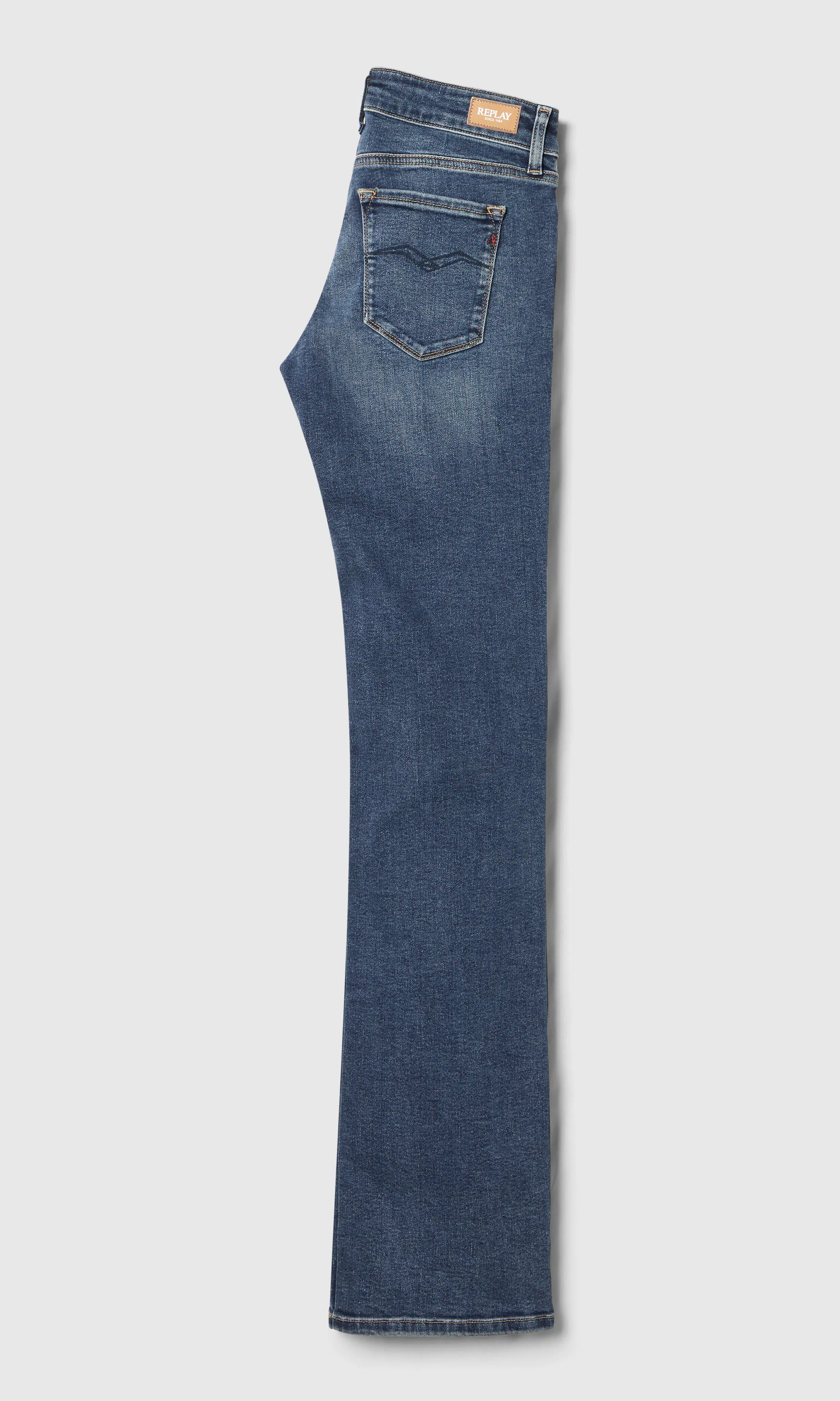 New Luz Bootcut Power Stretch Mörkblå Jeans. Back. Flat.