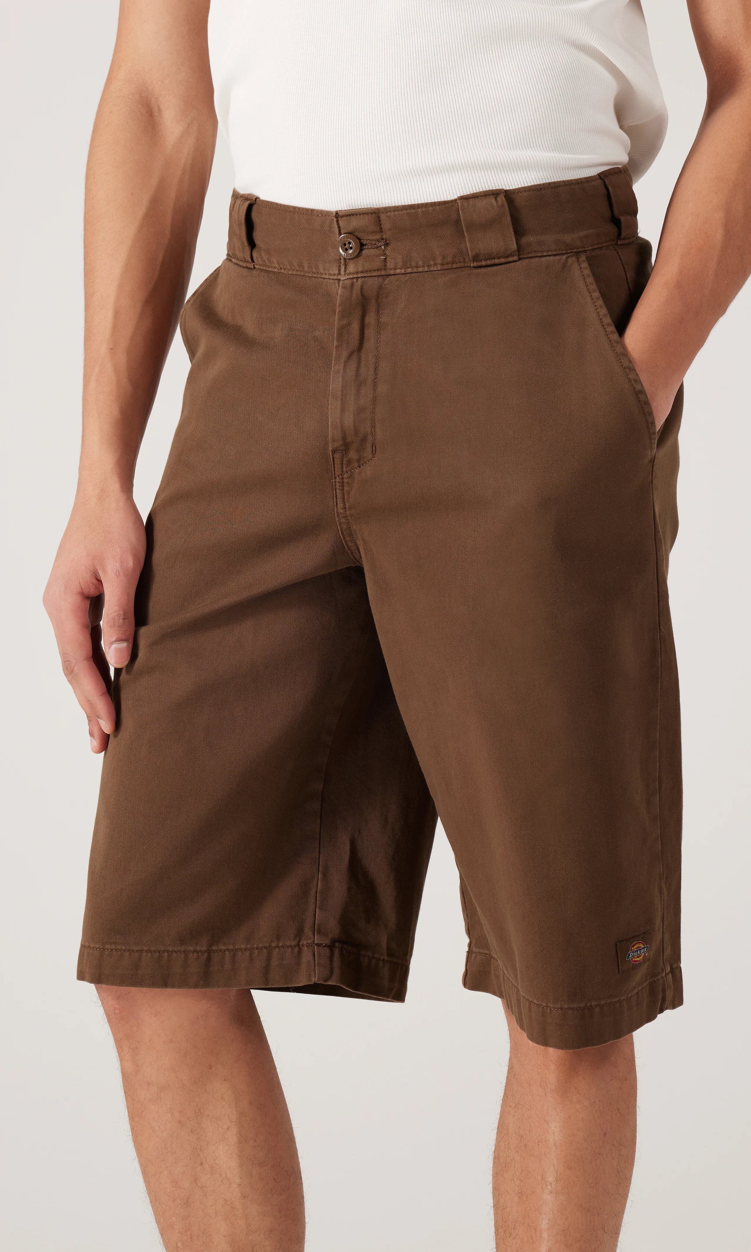 247 Garment Dyed 13 Inch Work shorts. Front. Model.