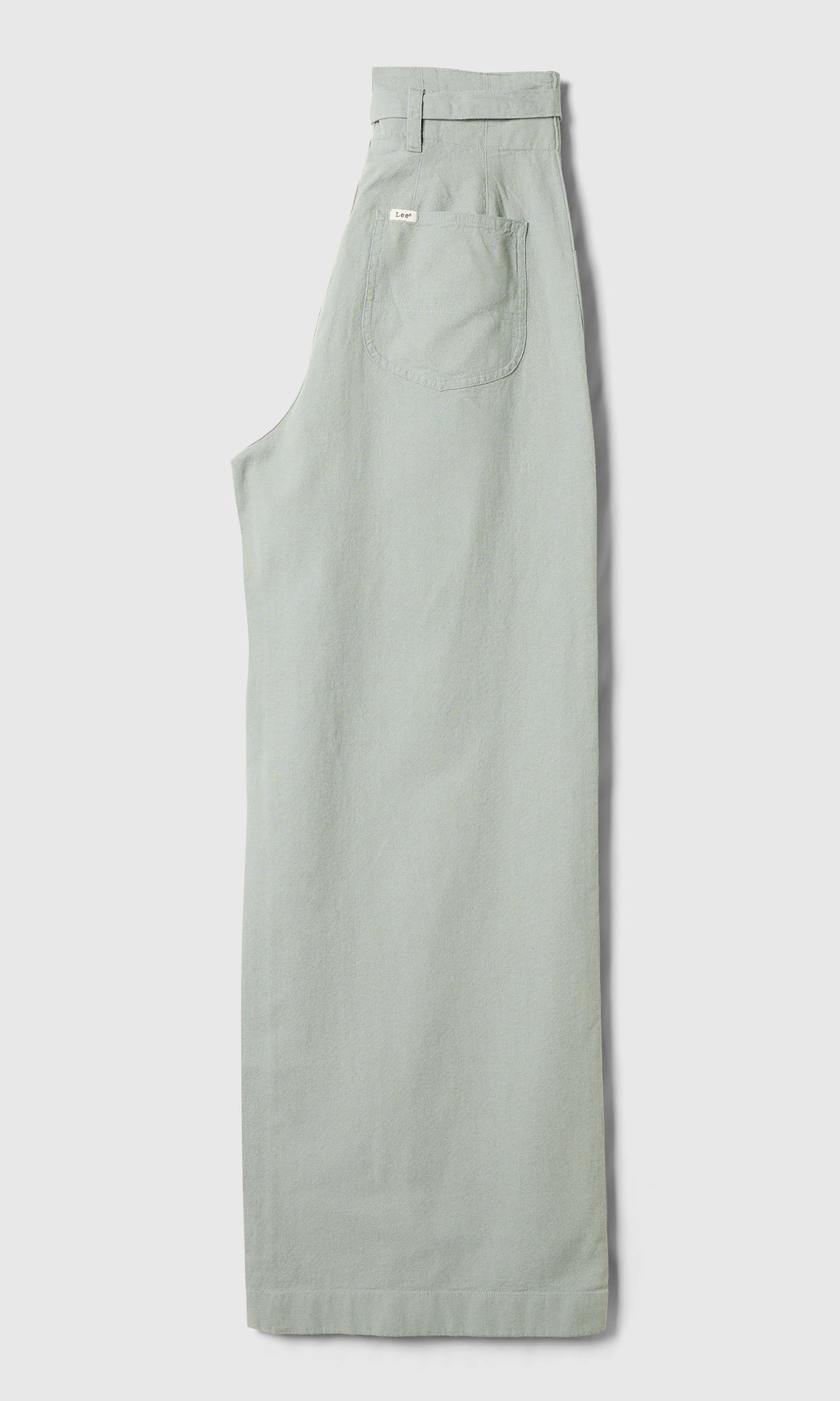 Pleated Ljusgrön Byxa. Back. Flat.