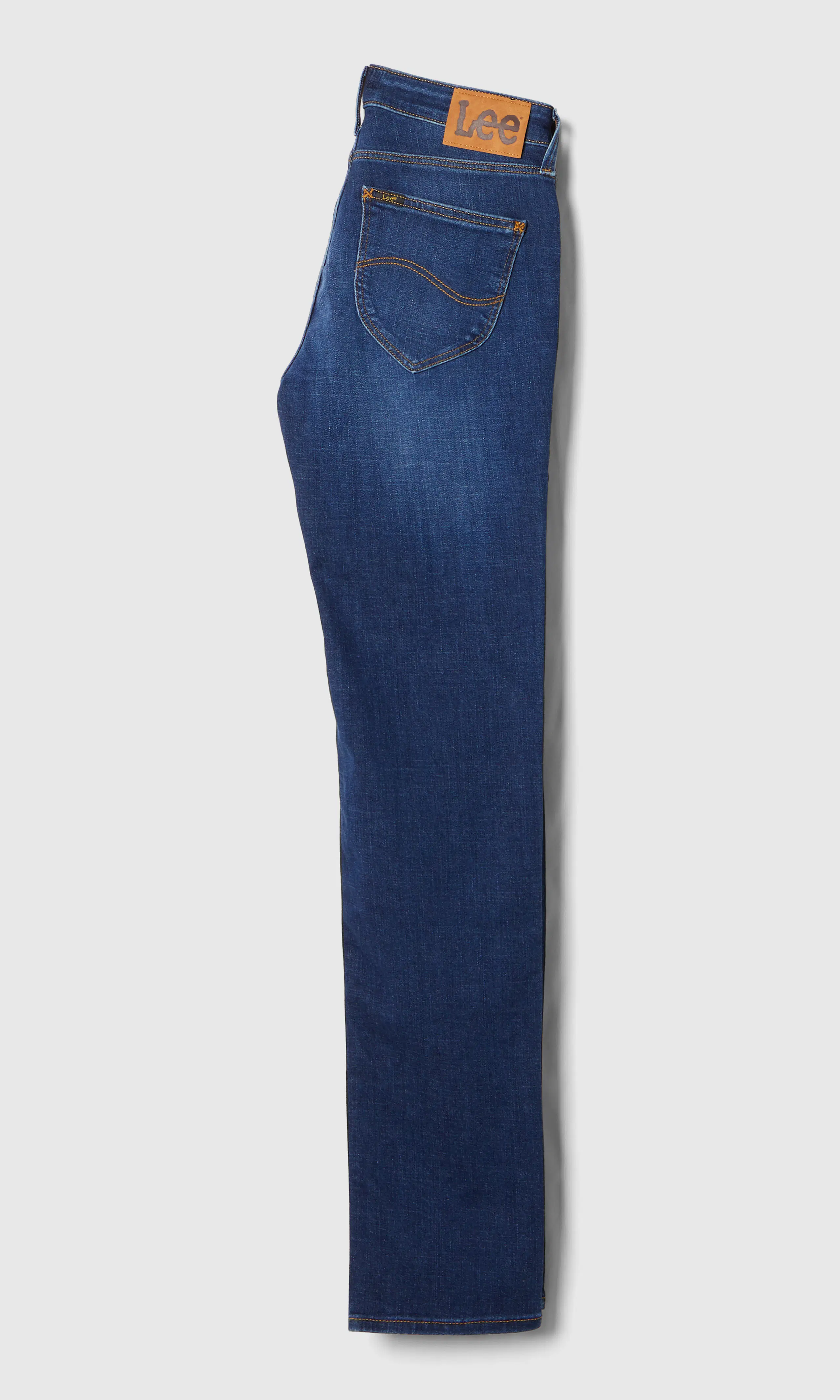 Marion Straight Mørk Blå Jeans. Back. Flat.