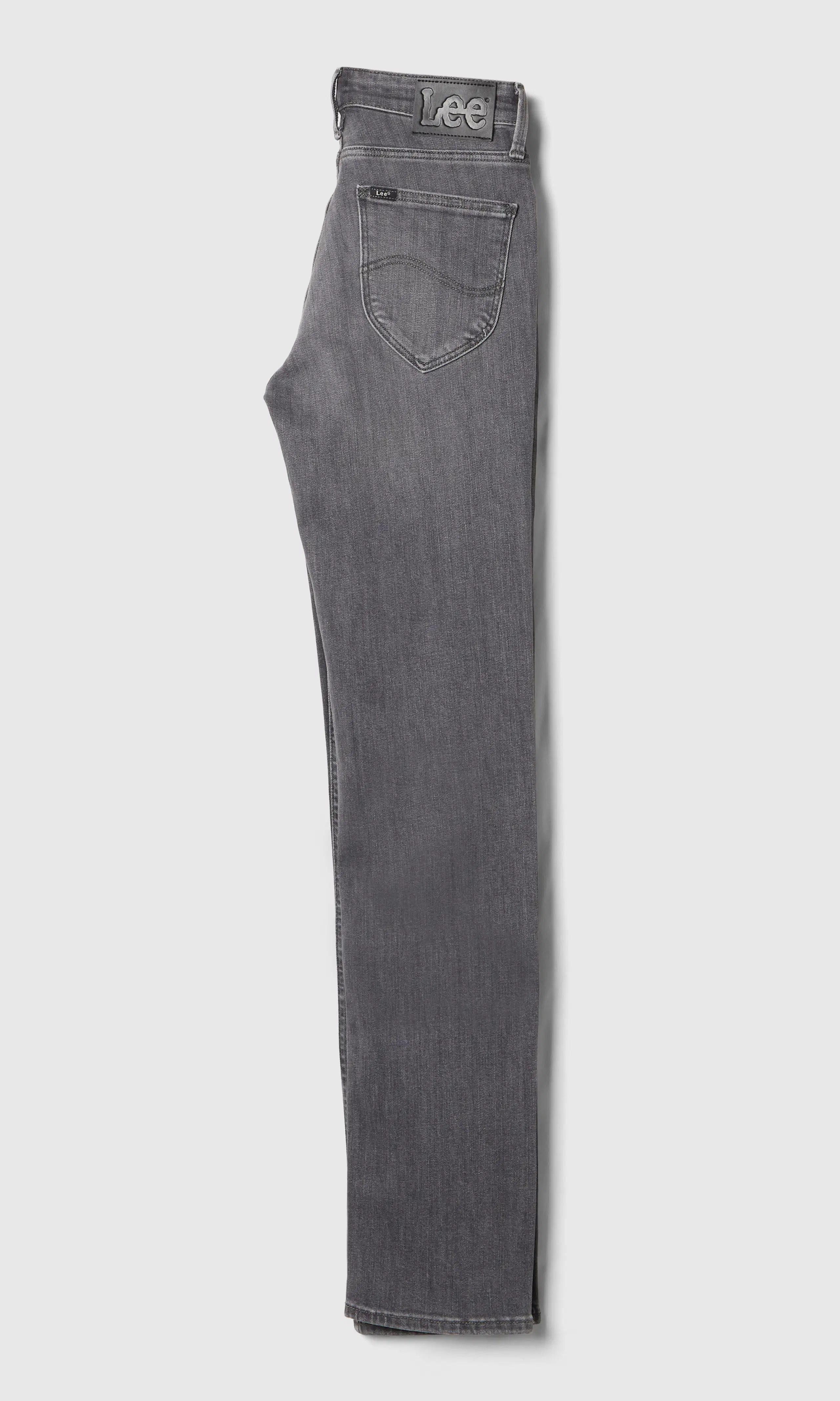 Marion Straight Grå Jeans. Back. Flat.