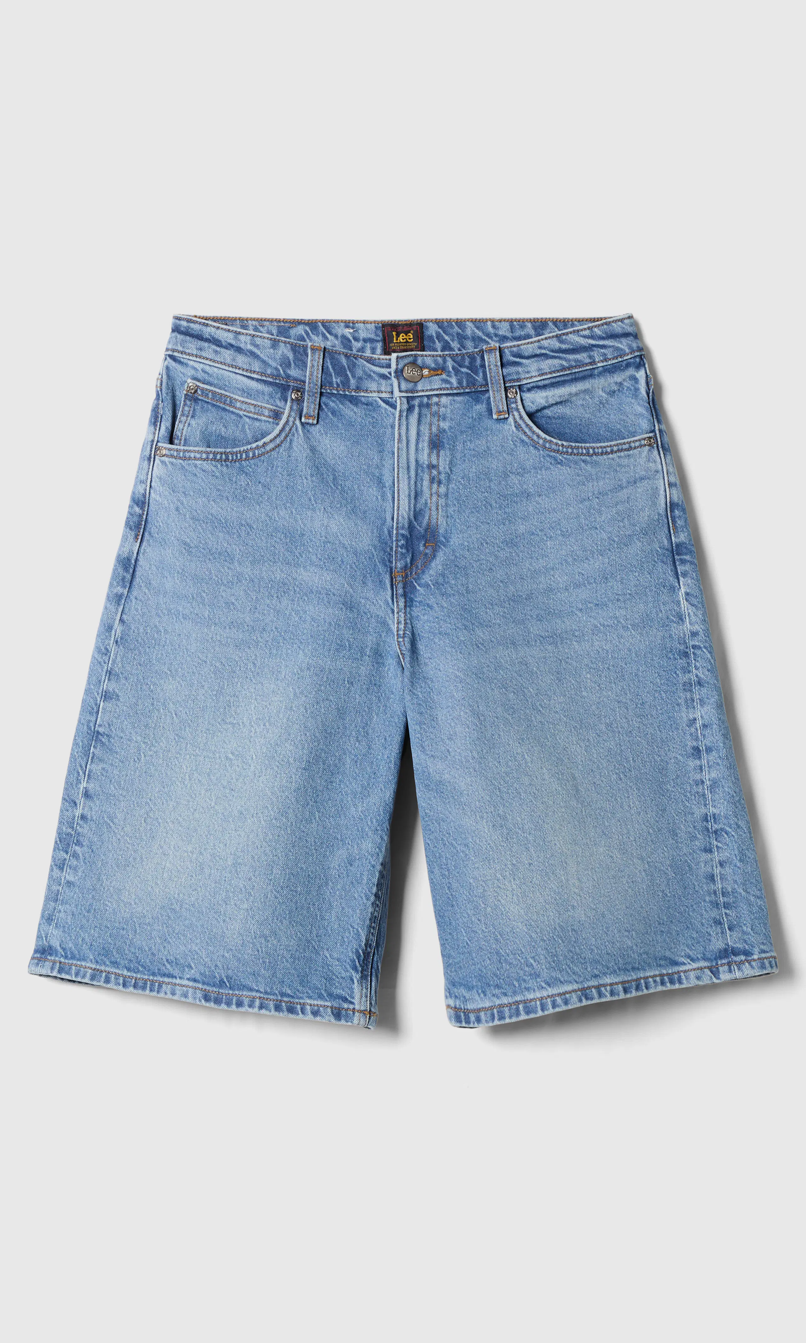Relaxed Jort Medium Blå Shorts. Front. Flat.