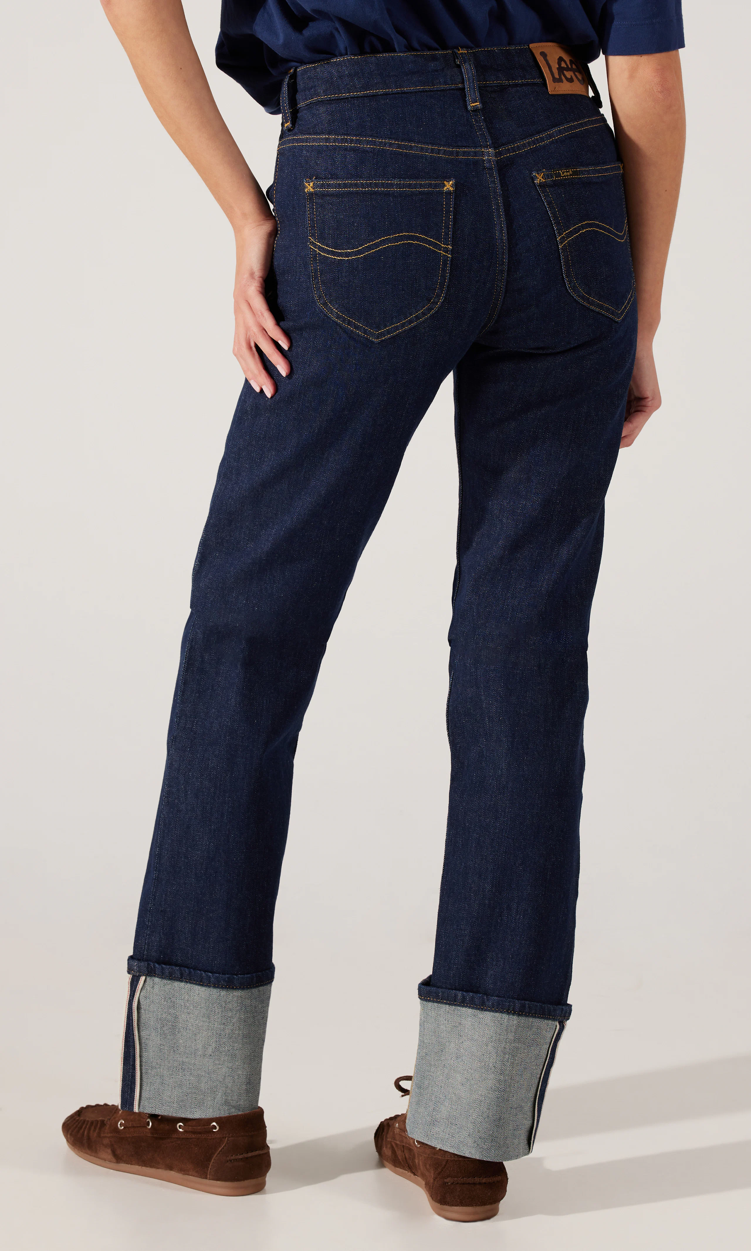 London Selvedge Jeans. Back. Model.