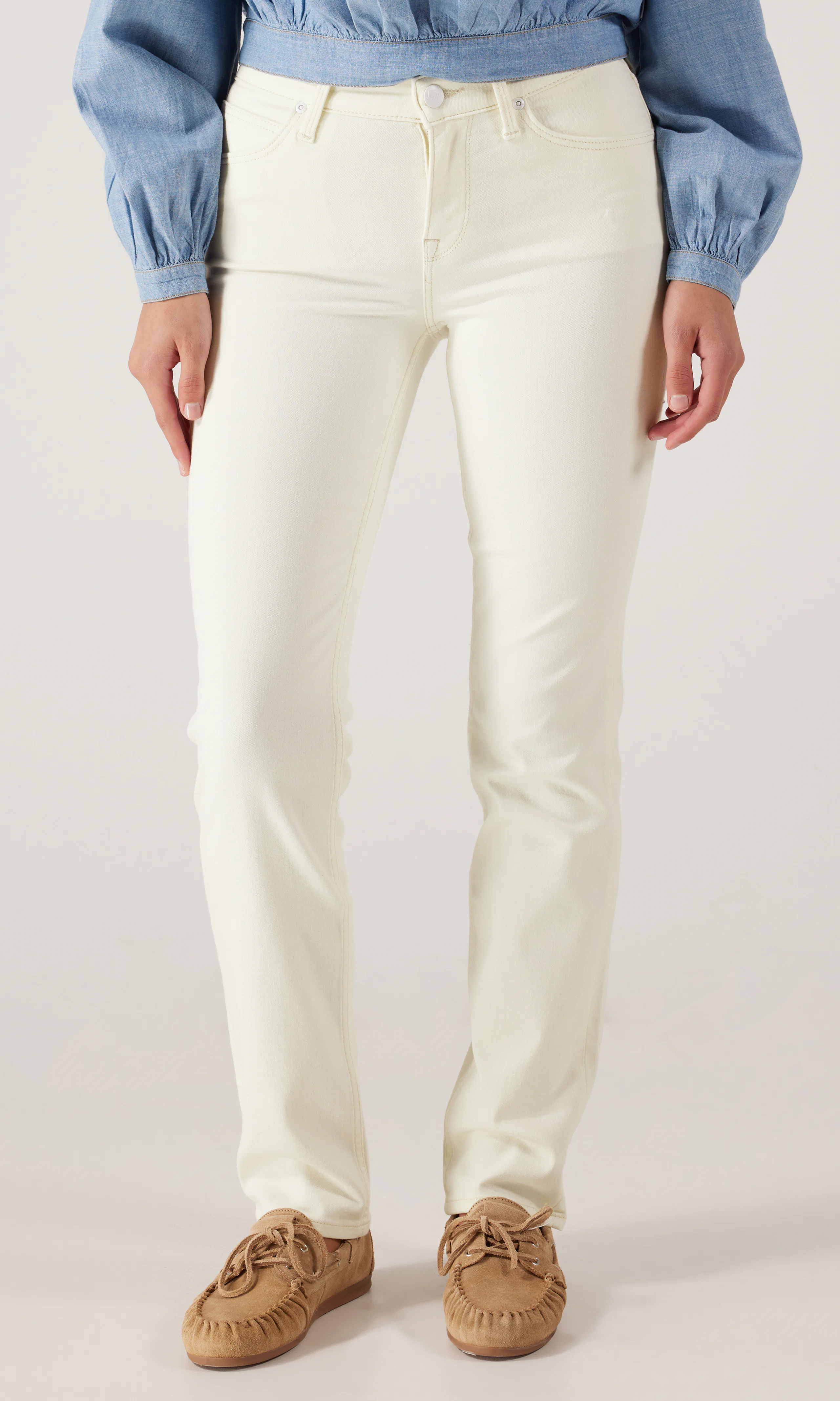 Marion Straight Vita Jeans. Front. Model.