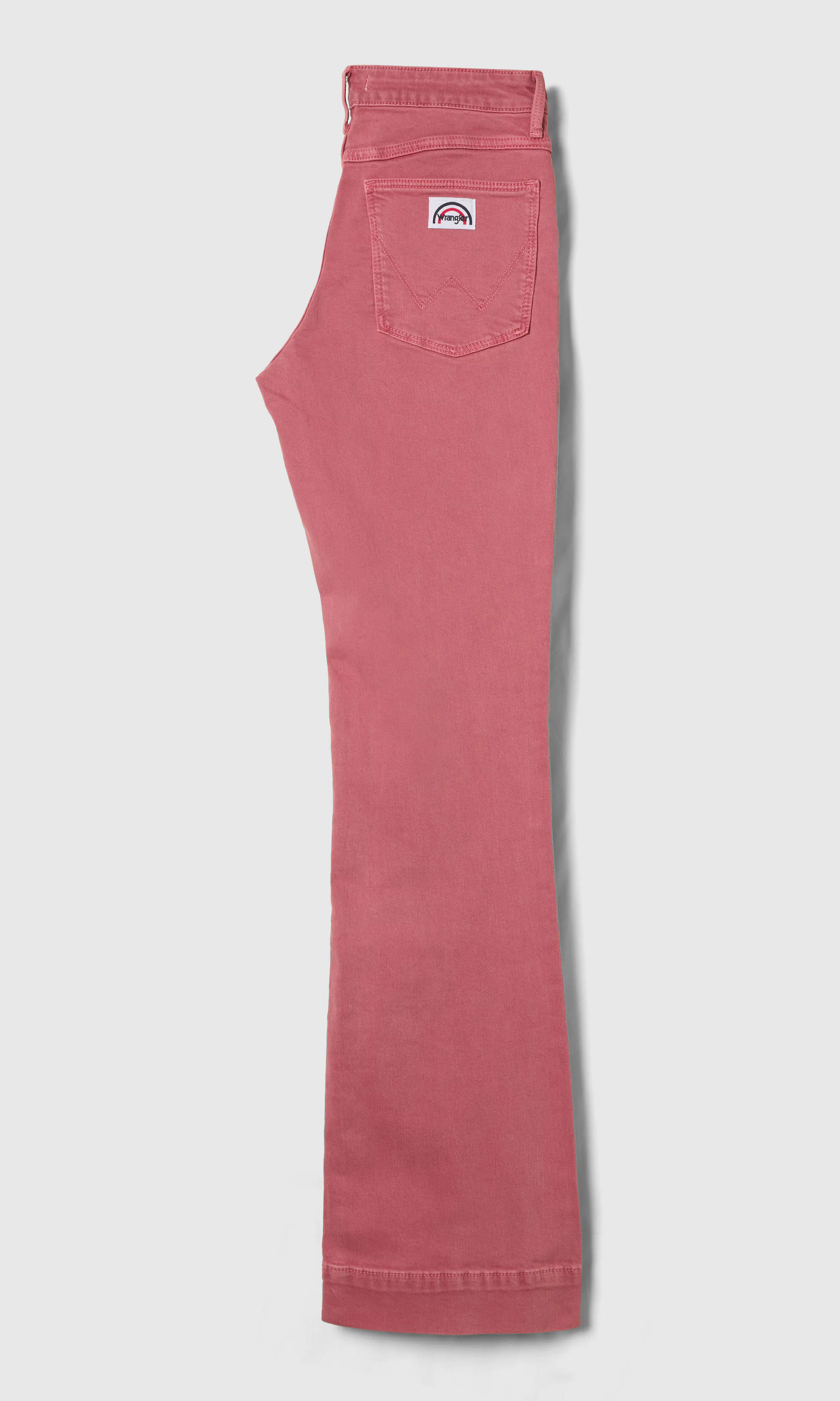 Flare Vasket Rød Jeans. Back. Flat.