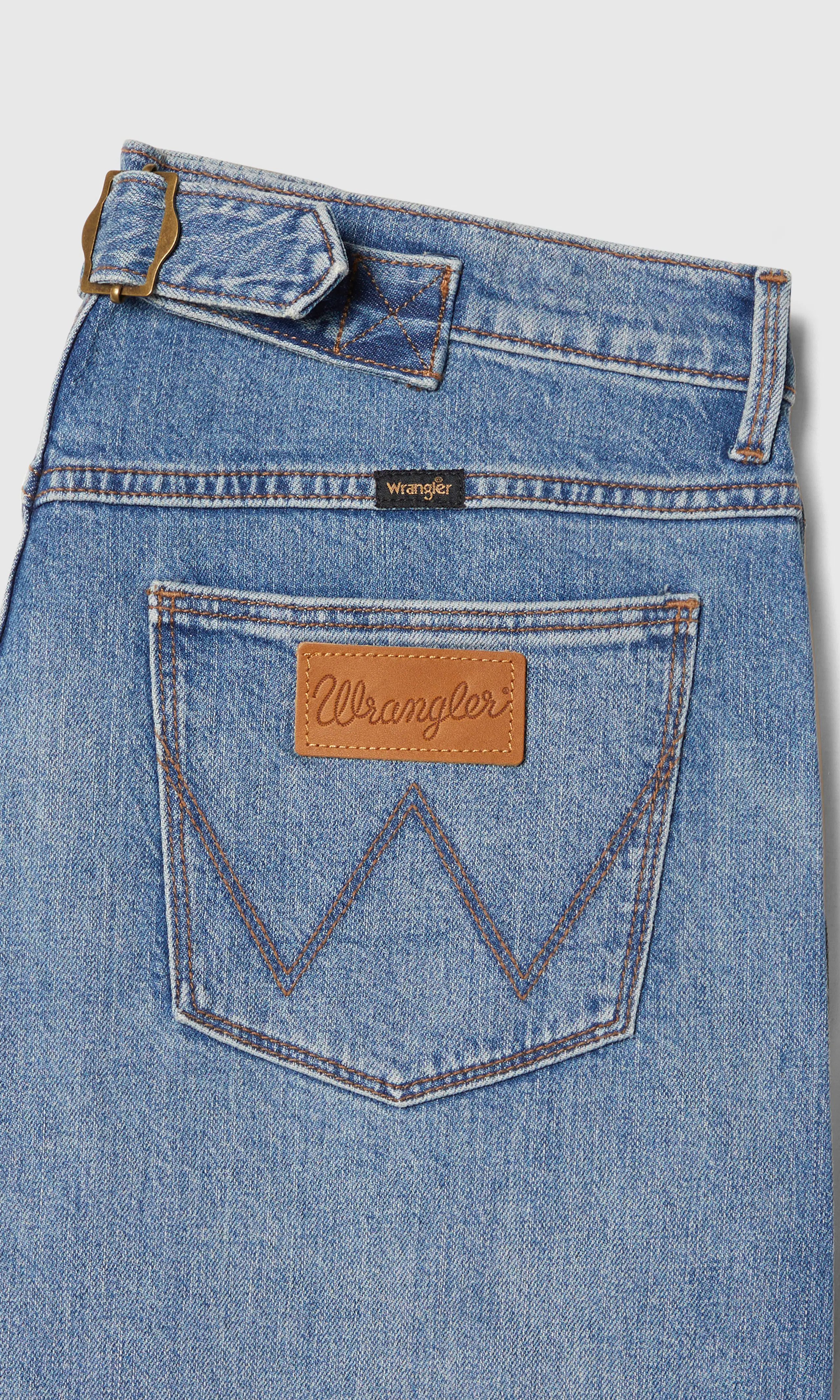 Low Rise Ultra Barrel Medium Blå Jeans. Detail 1. Flat.
