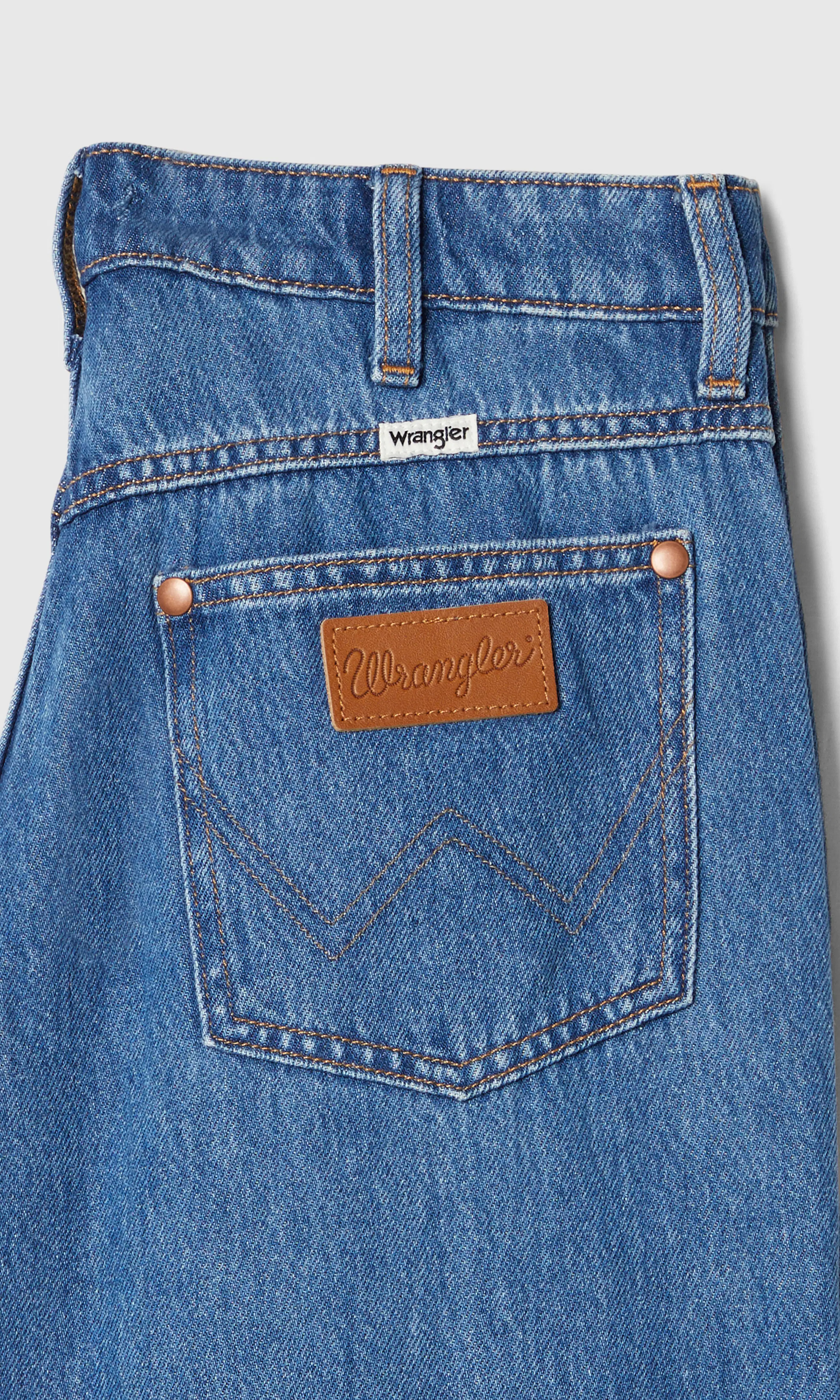 Canyon Mørk Blå Jeans. Detail 1. Flat.