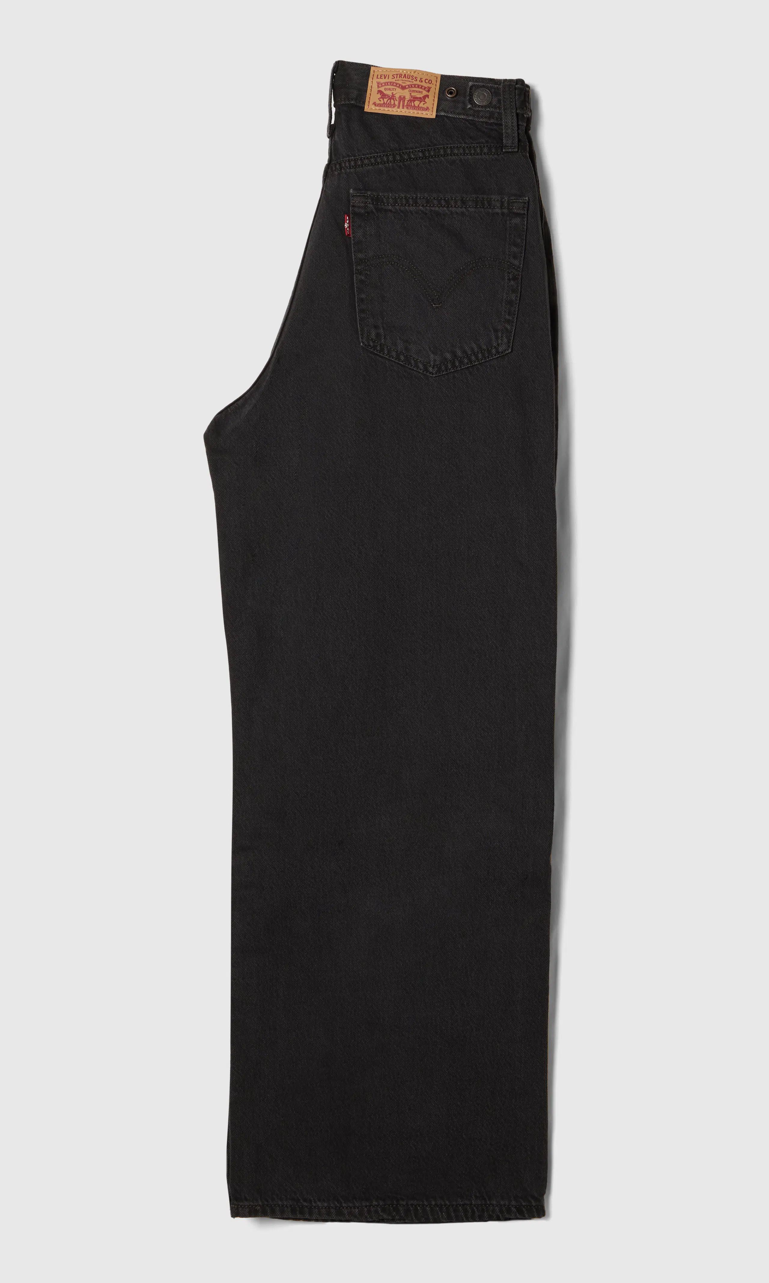 Cinch Baggy Lightweight Svarta Jeans. Back. Flat.