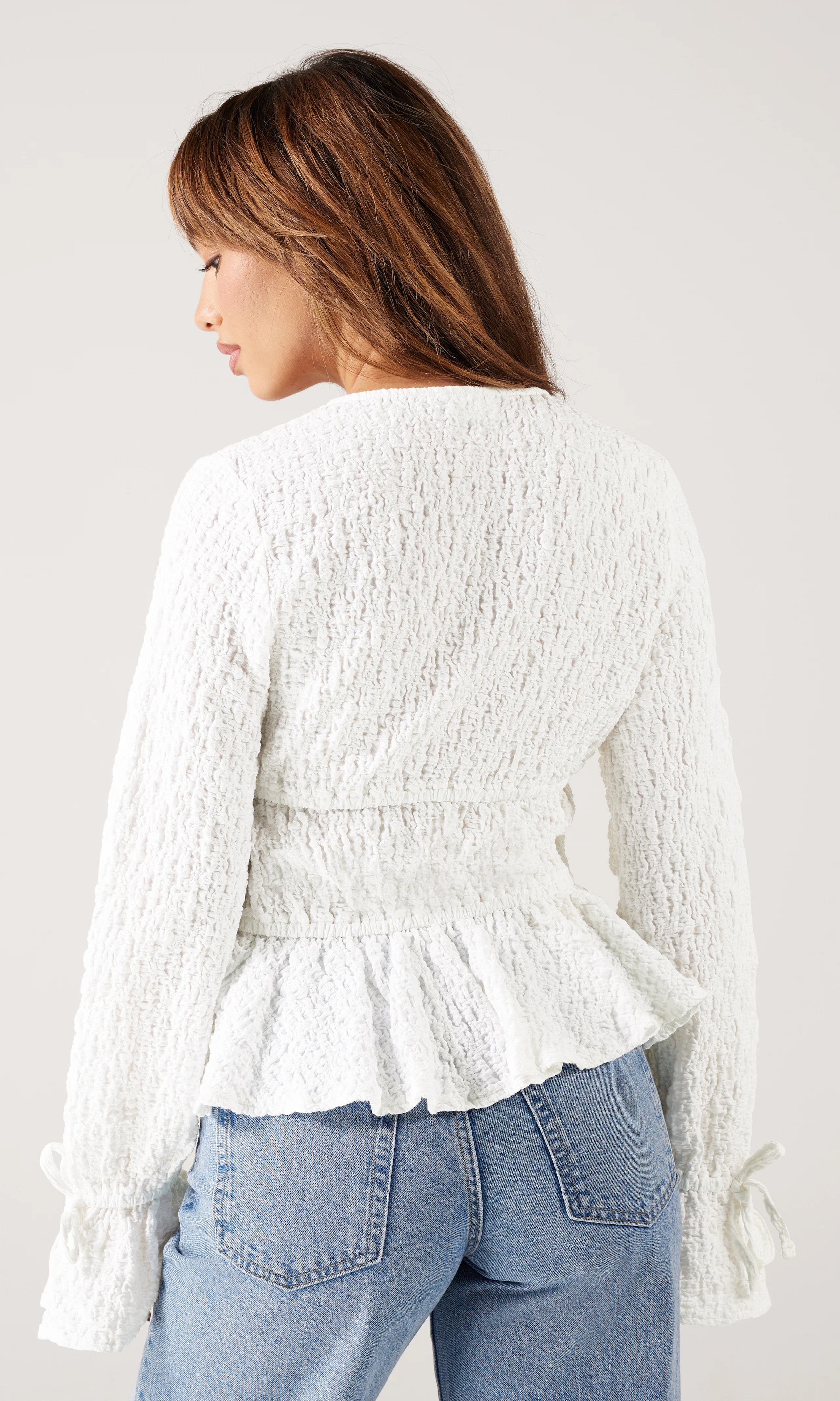 Amy Long Sleeve. Back. Model.