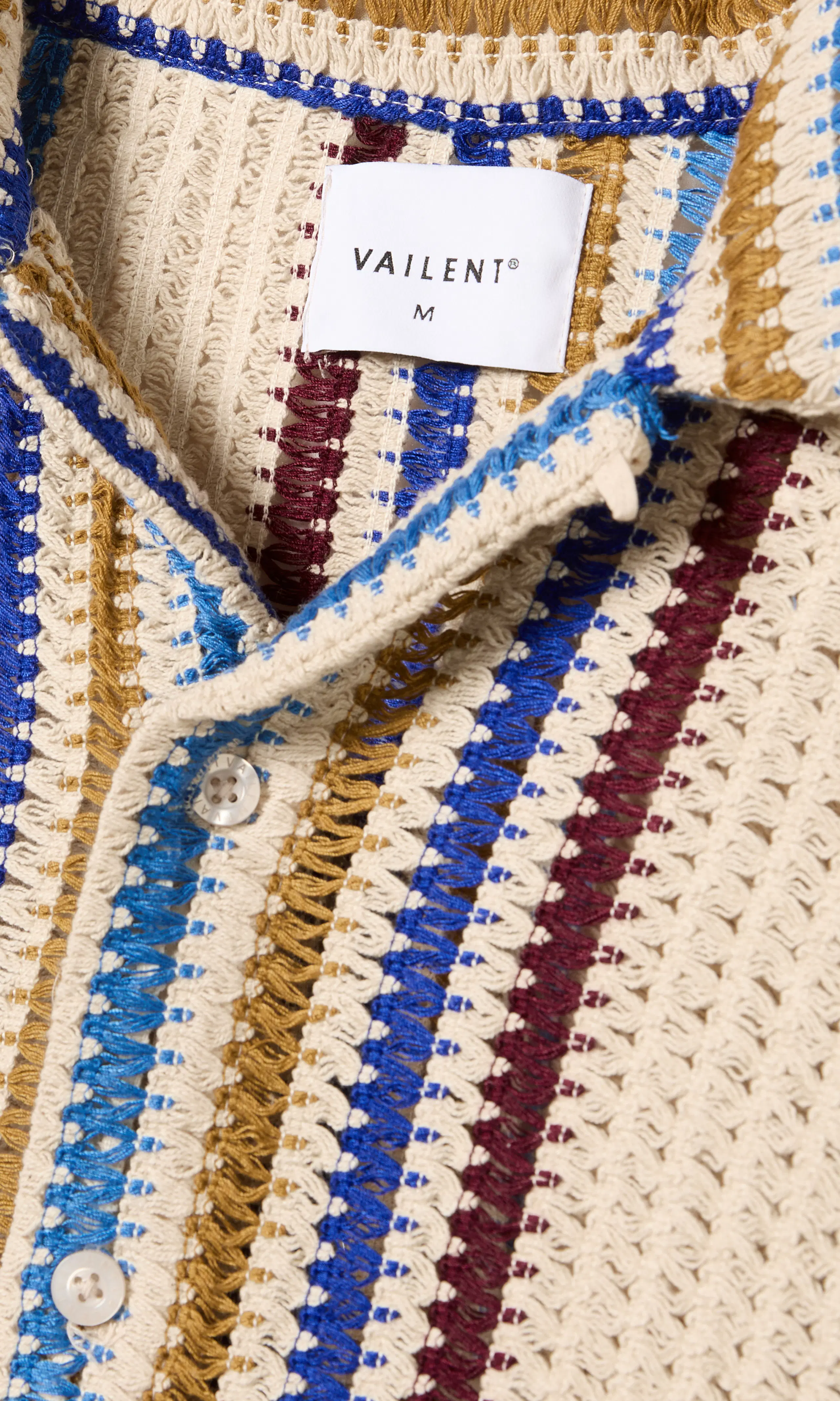 Crochet Skjorta. Detail 1. Flat.