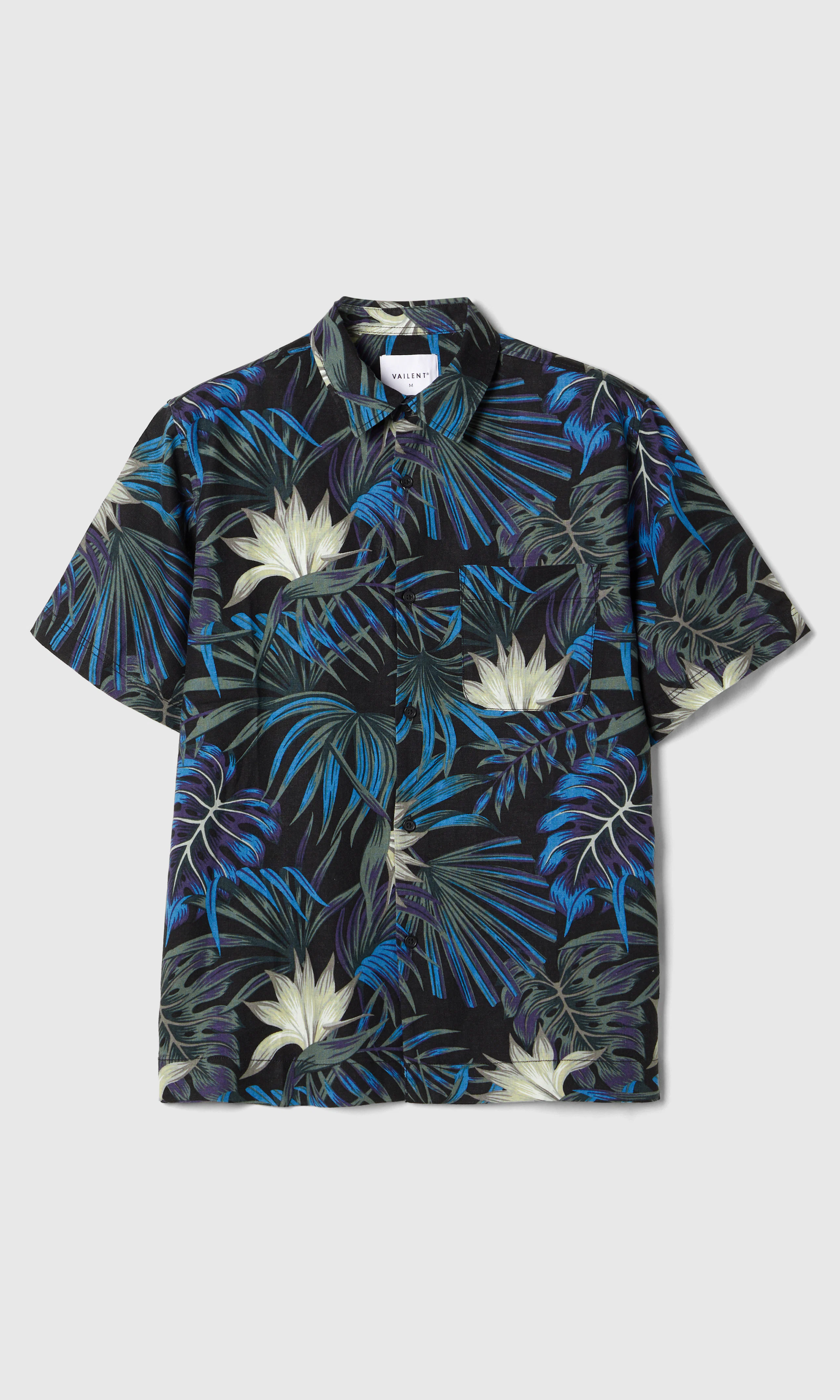 Caico Print Linskjorte. Front. Flat.