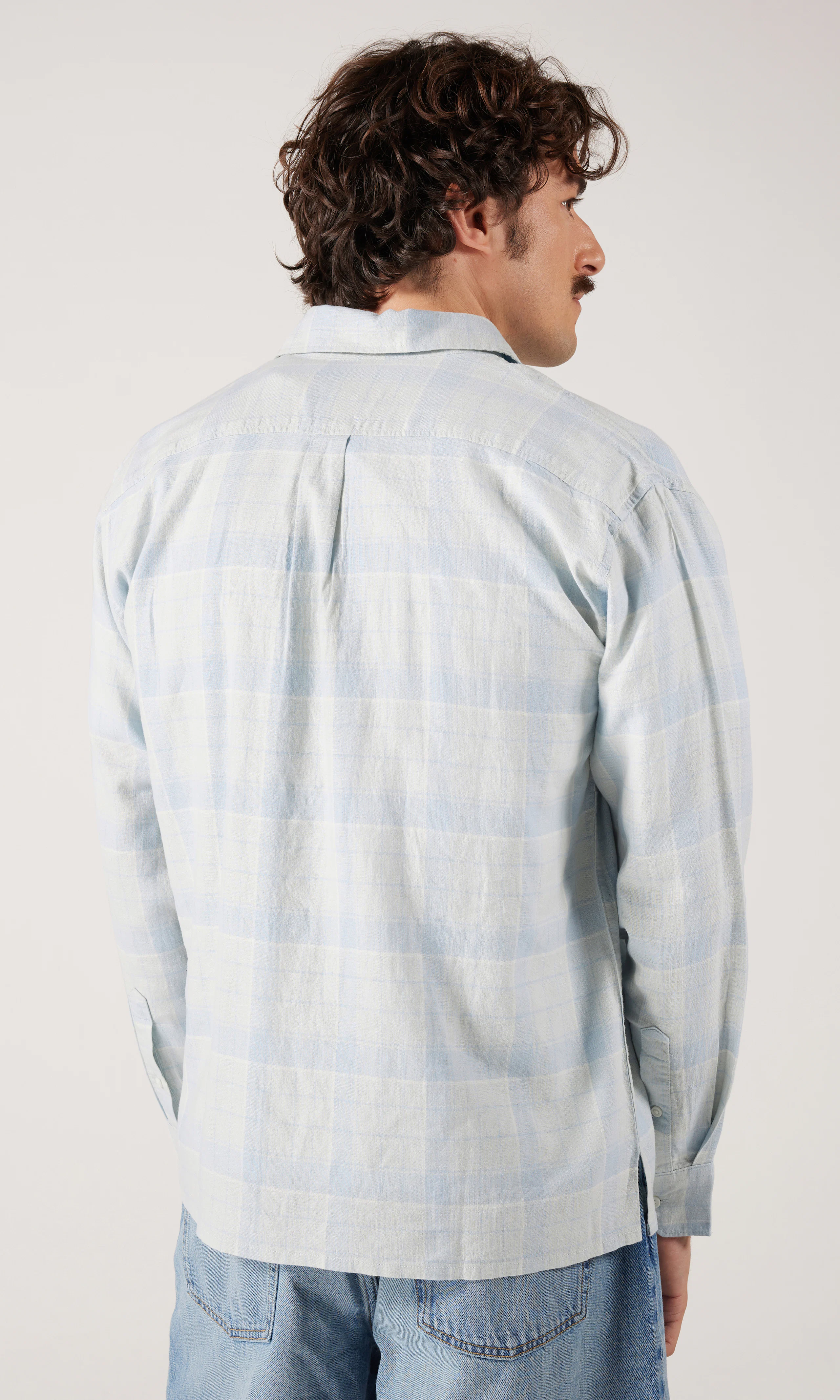 Caico Check Linskjorte. Back. Model.