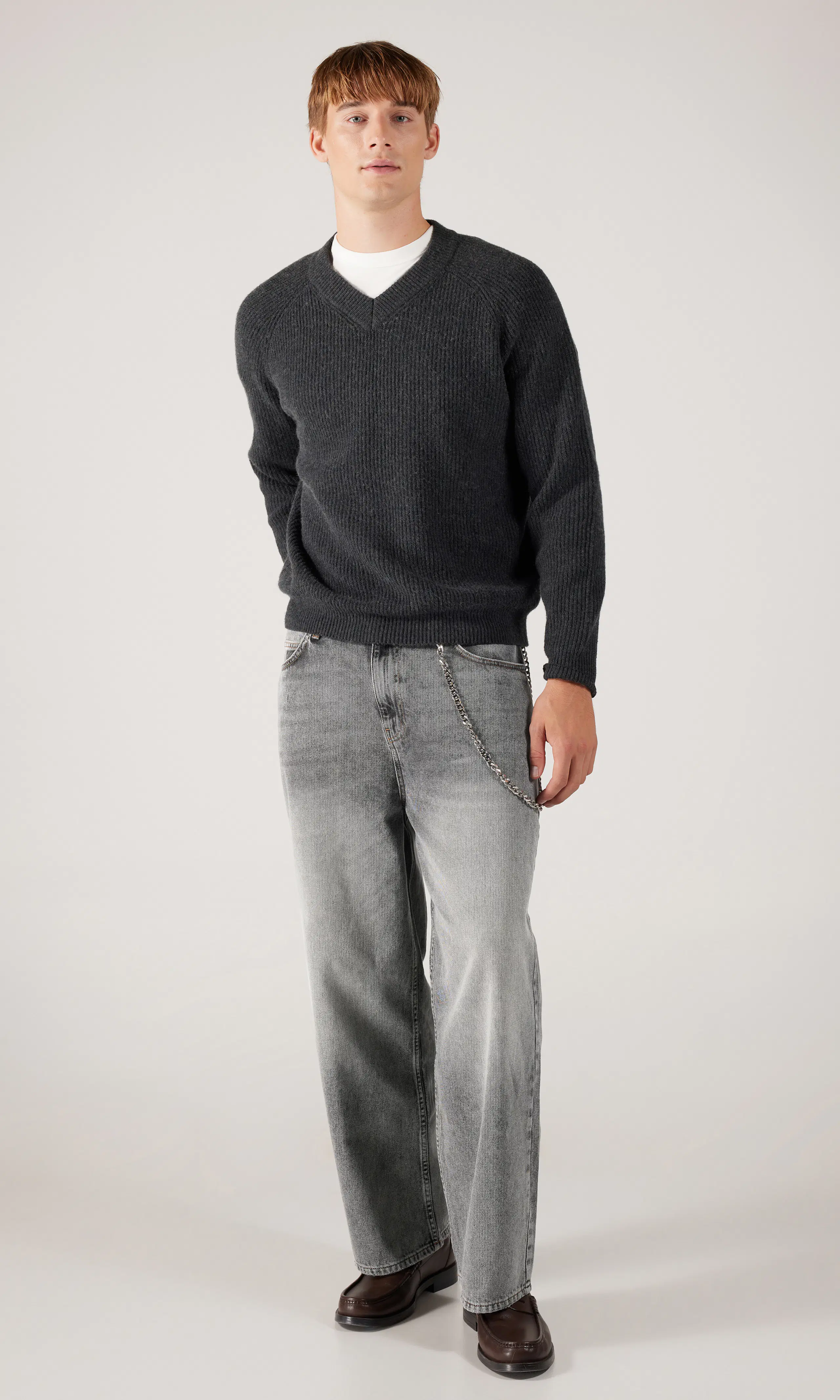 Jack Grå Jeans. Front 1. Model.