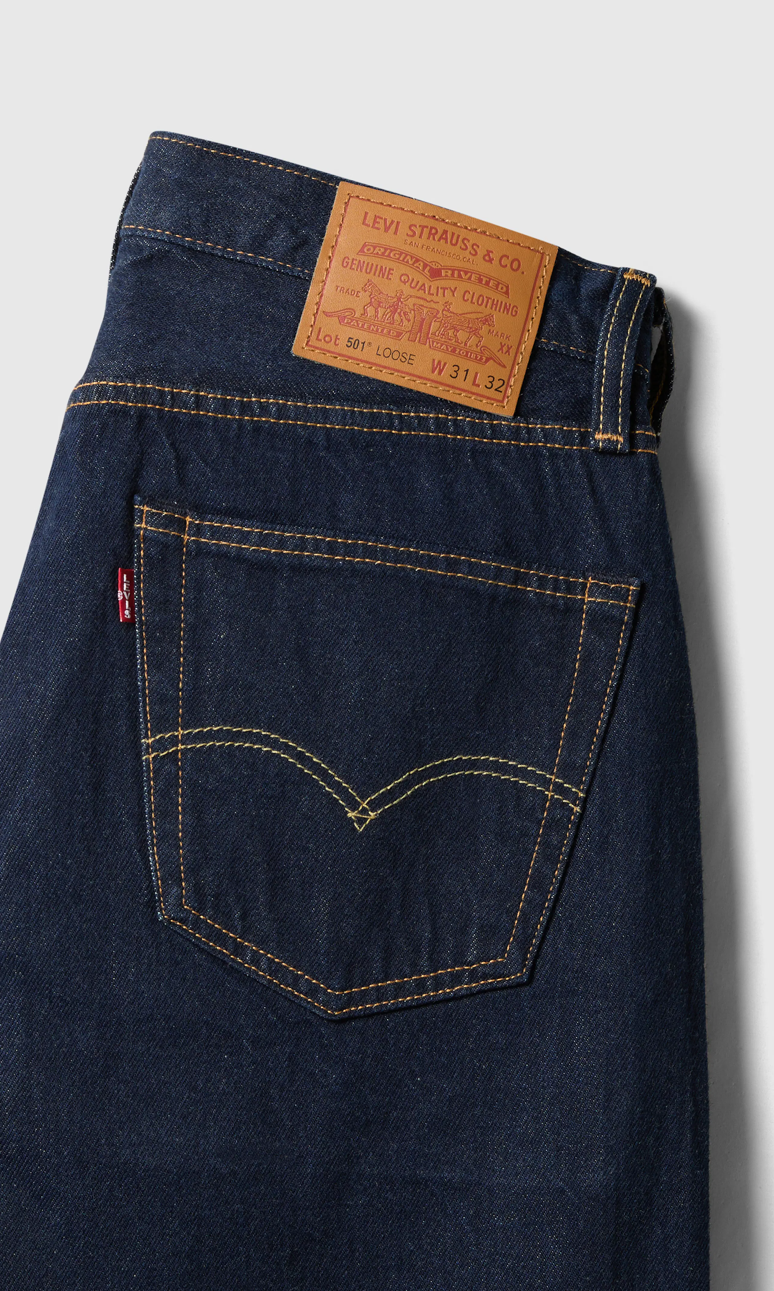 501® Loose Farkut. Detail 1. Flat.