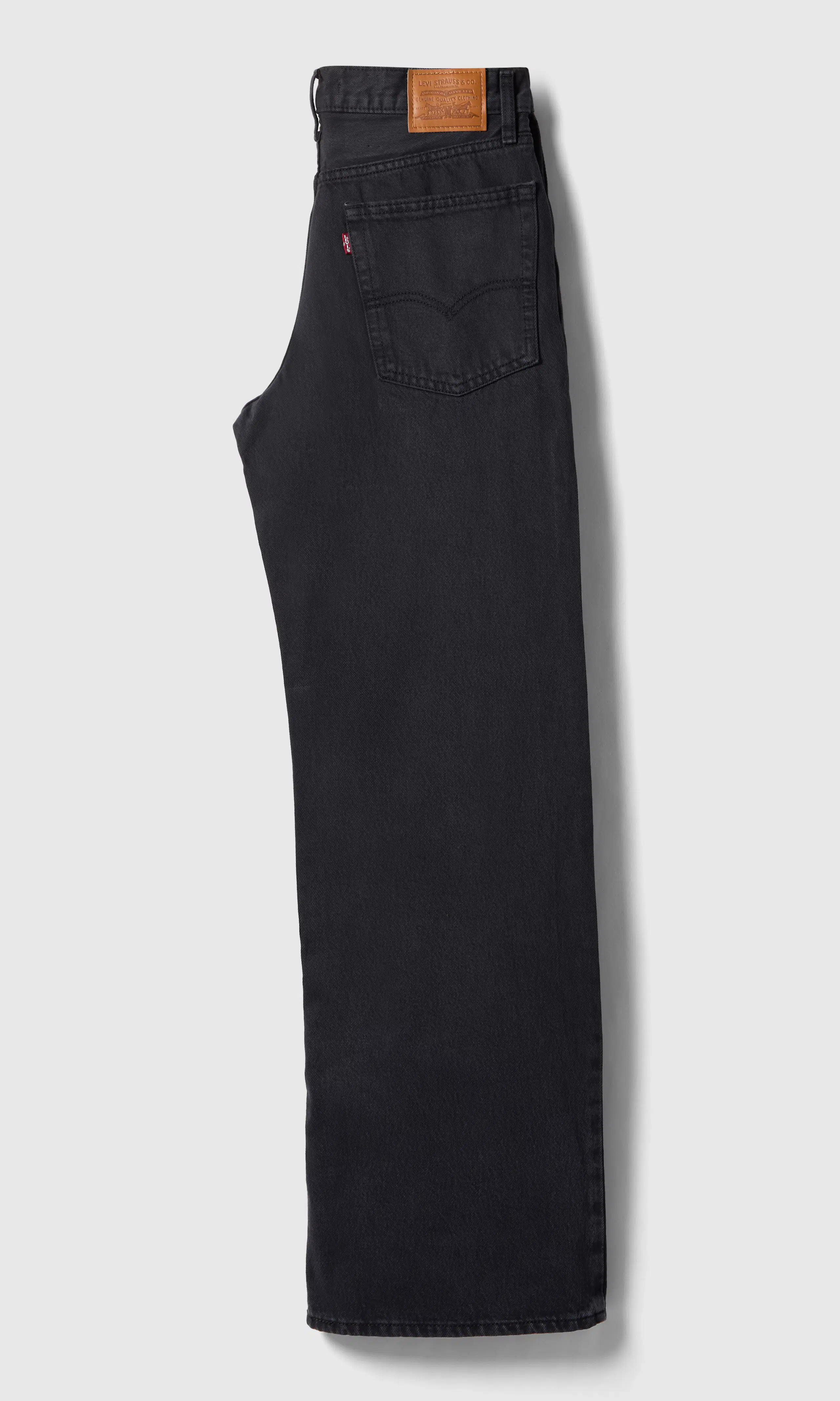 Loose Boot Svart Jeans. Back. Flat.