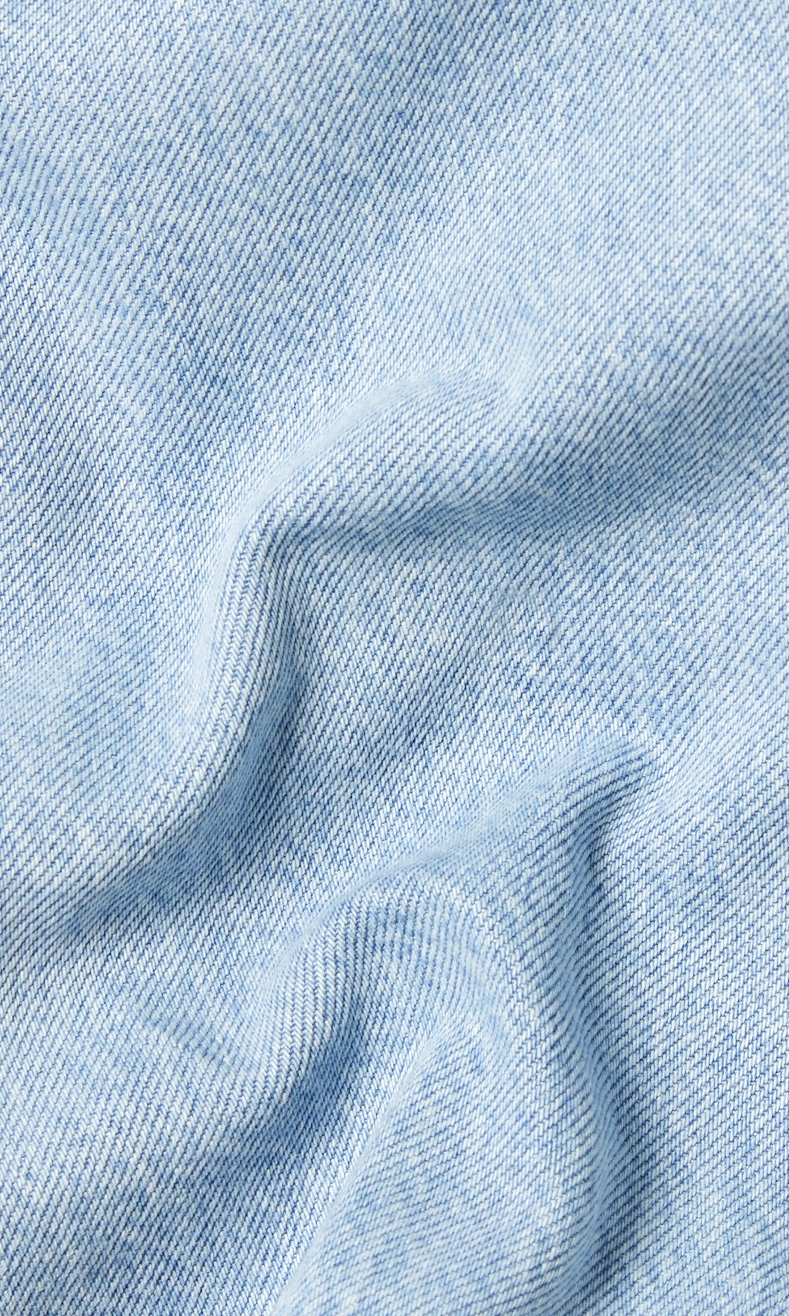 Logan Lys Blå Shacket. Detail 2. Flat.