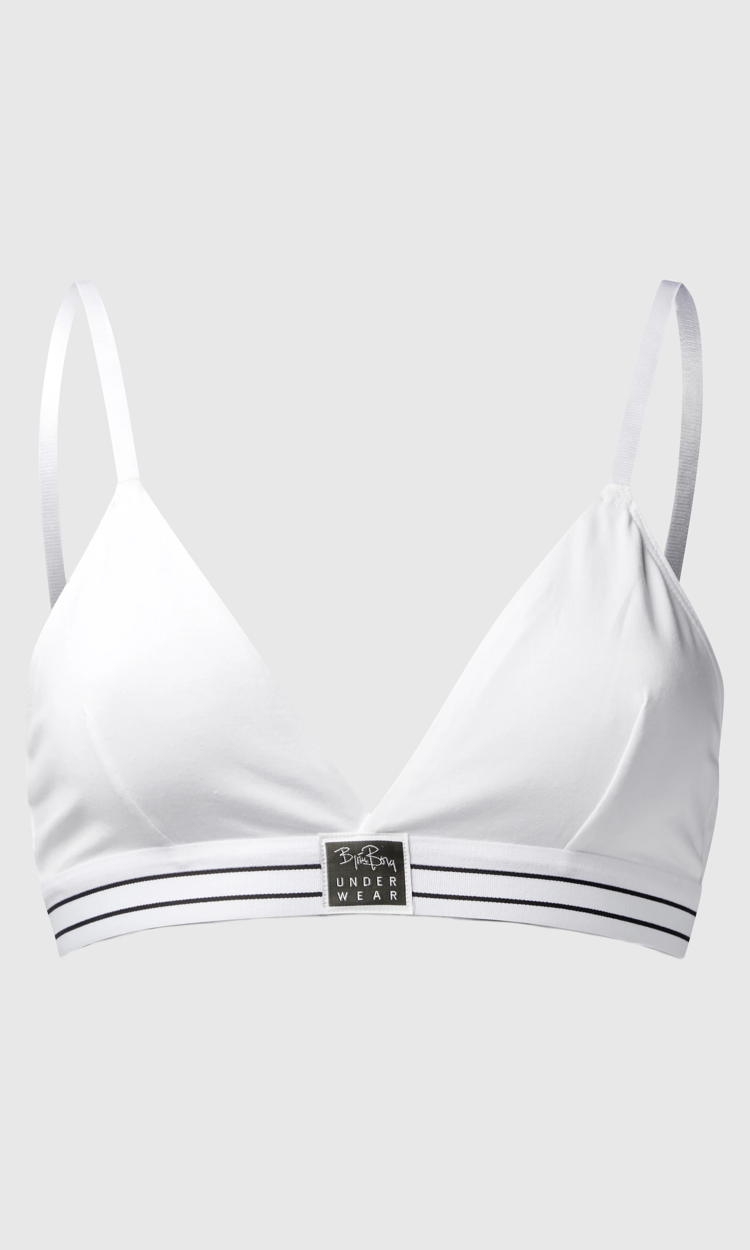 Orginal Triangle Bra Hvit BH. Front. Flat.