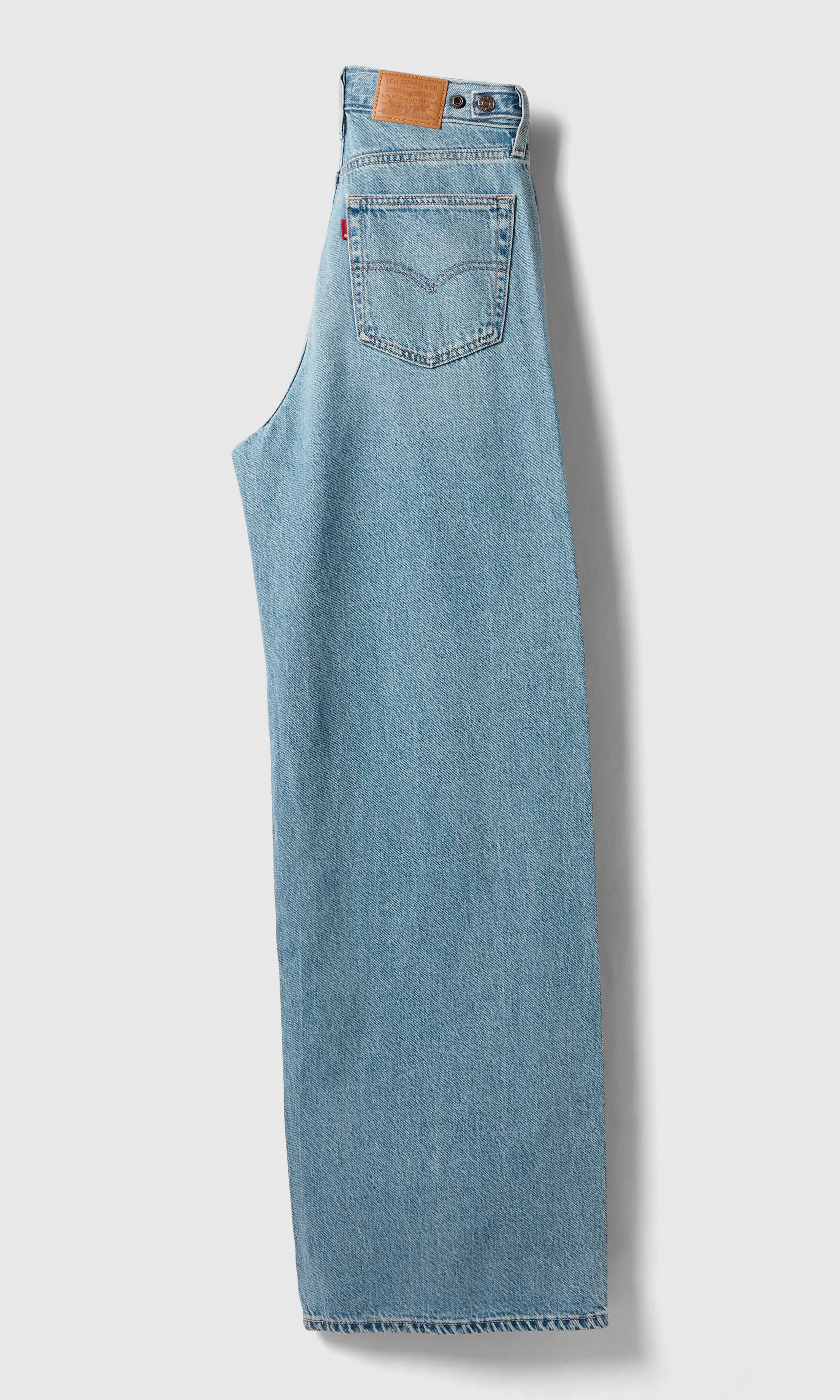 Cinch Wide Leg Lightweight Lys Blå Jeans. Back. Flat.