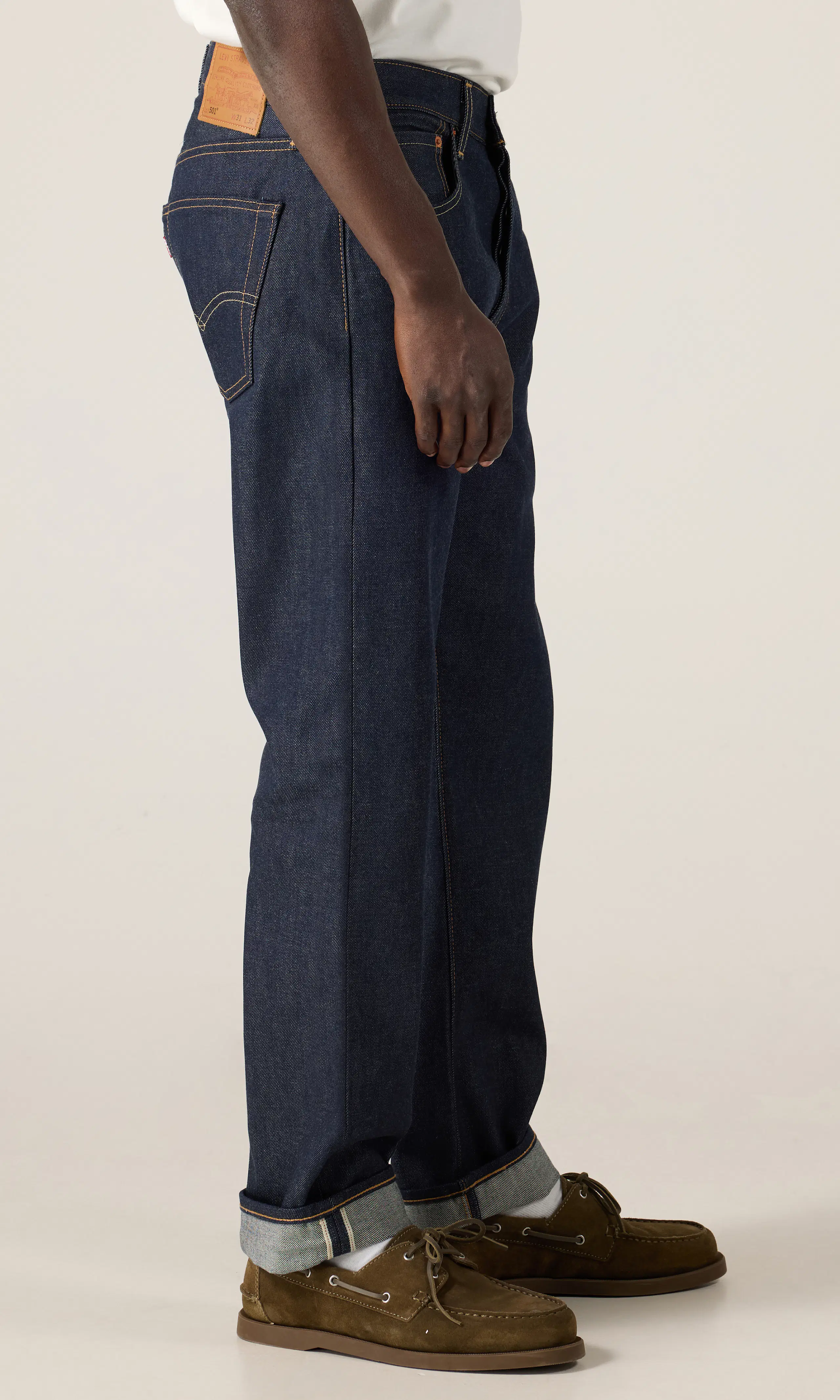 501® Original Selvedge Jeans. Front 2. Model.