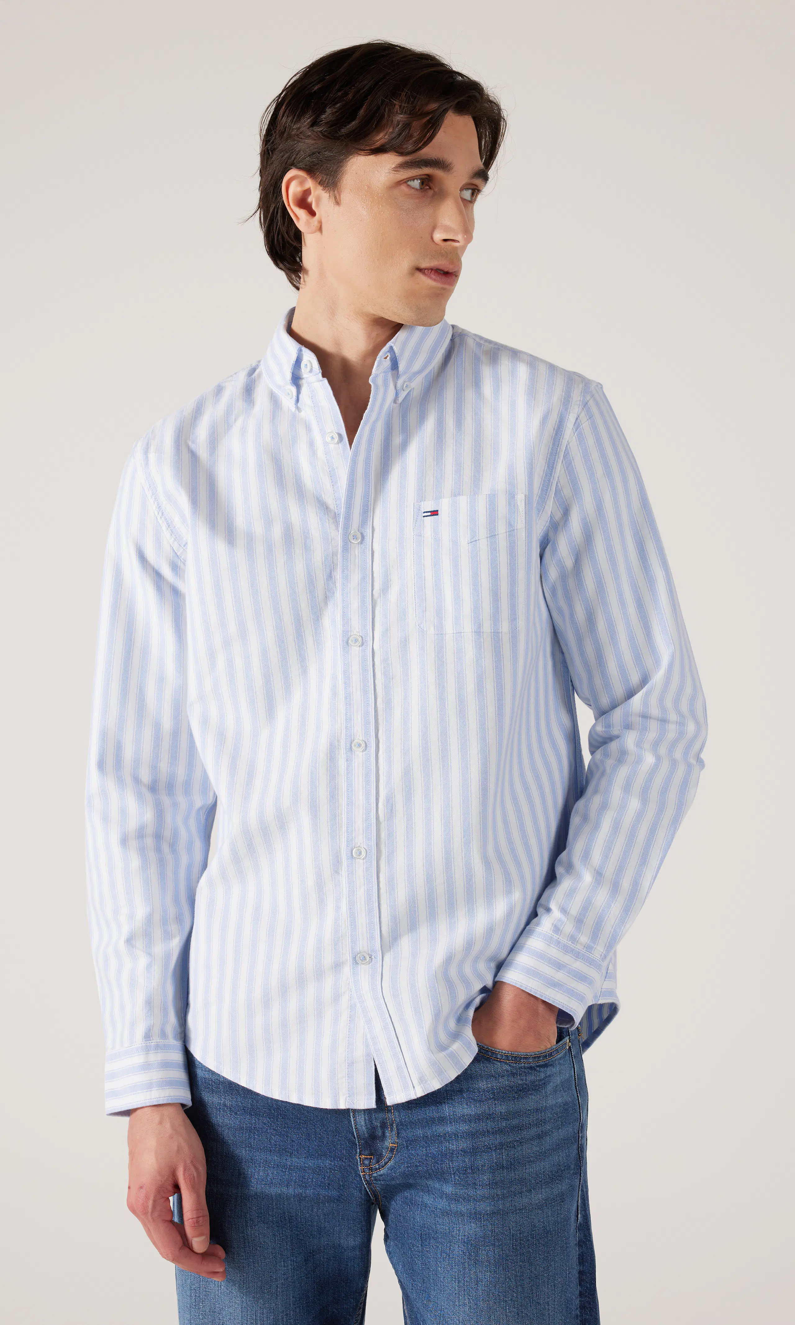 Regular Oxford Skjorta. Front. Model.