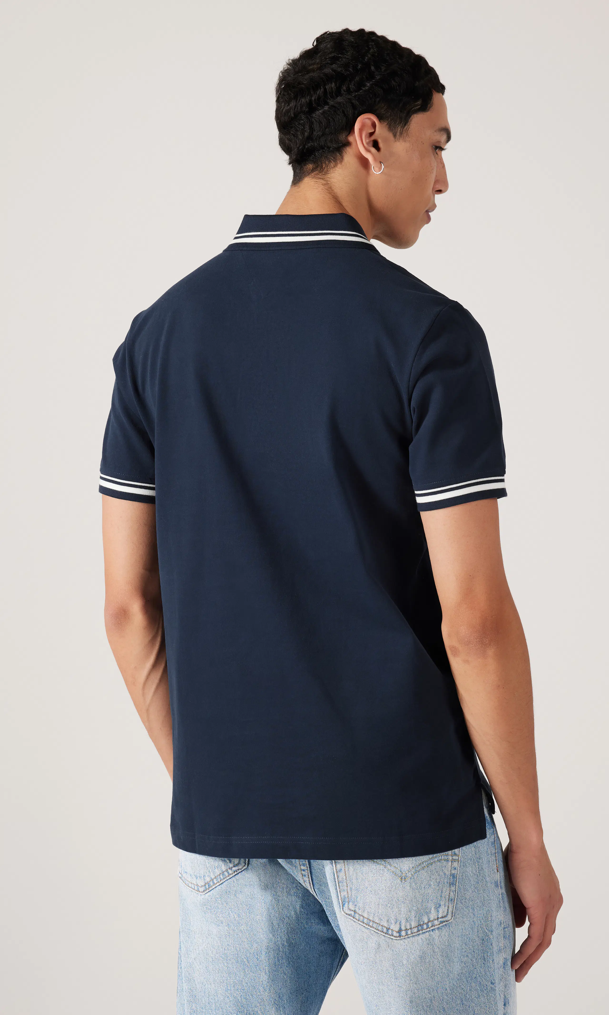 Regular Tipped Polo Pikettröja. Back. Model.