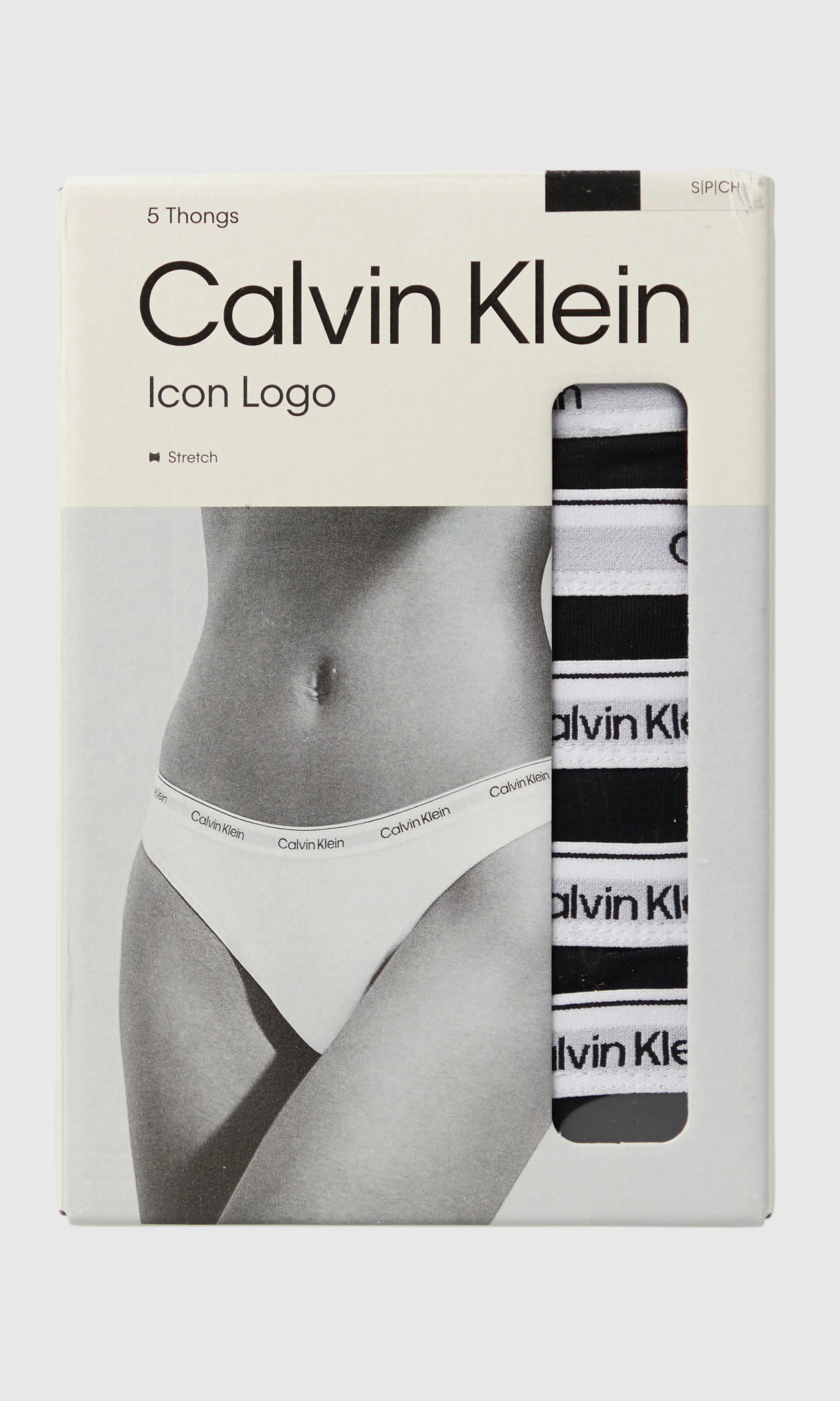 5-Pack Thong Svart Stringtrosa. Detail 1. Flat.